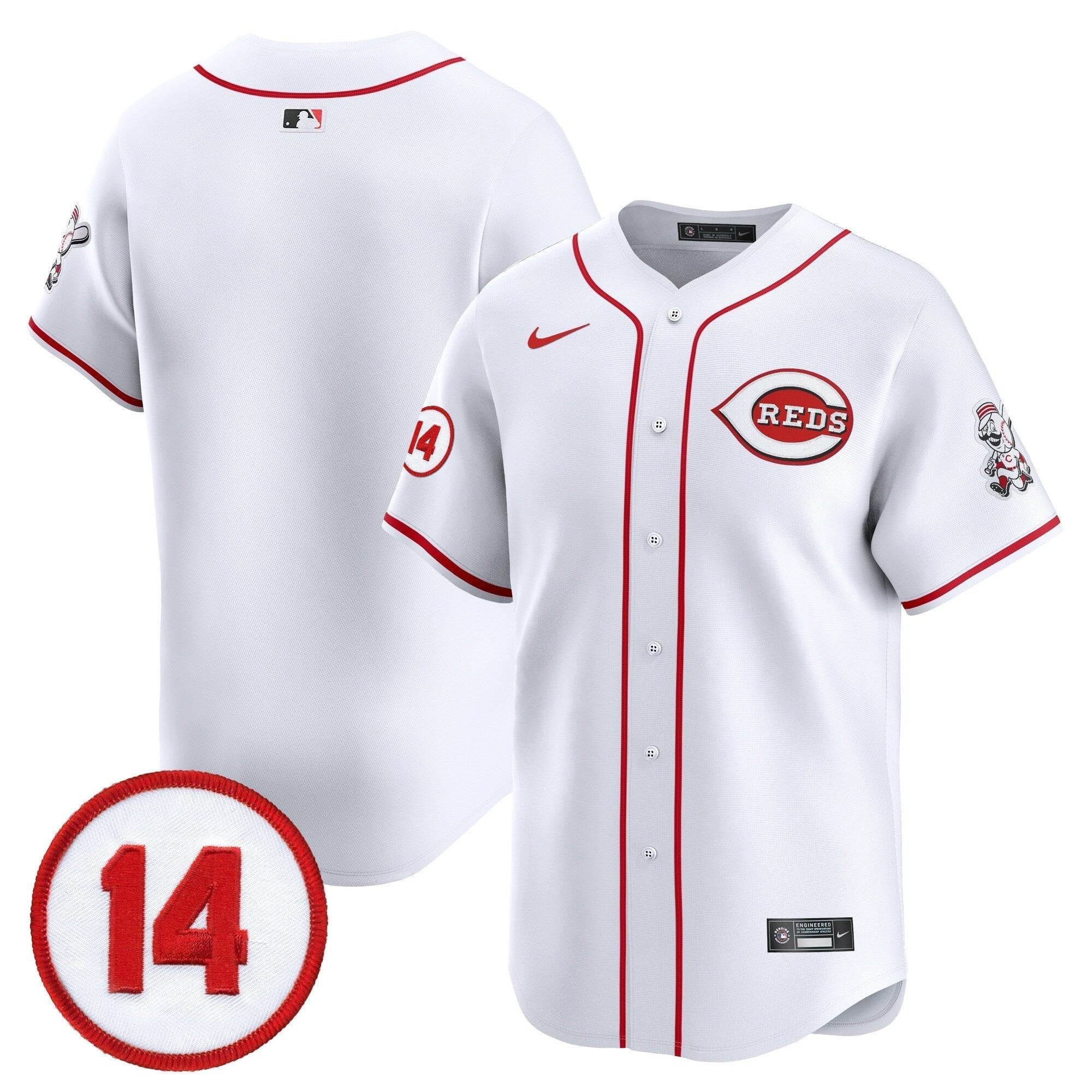 CIN Pete Rose Patch Vapor Premier Limited Jersey - Stitched