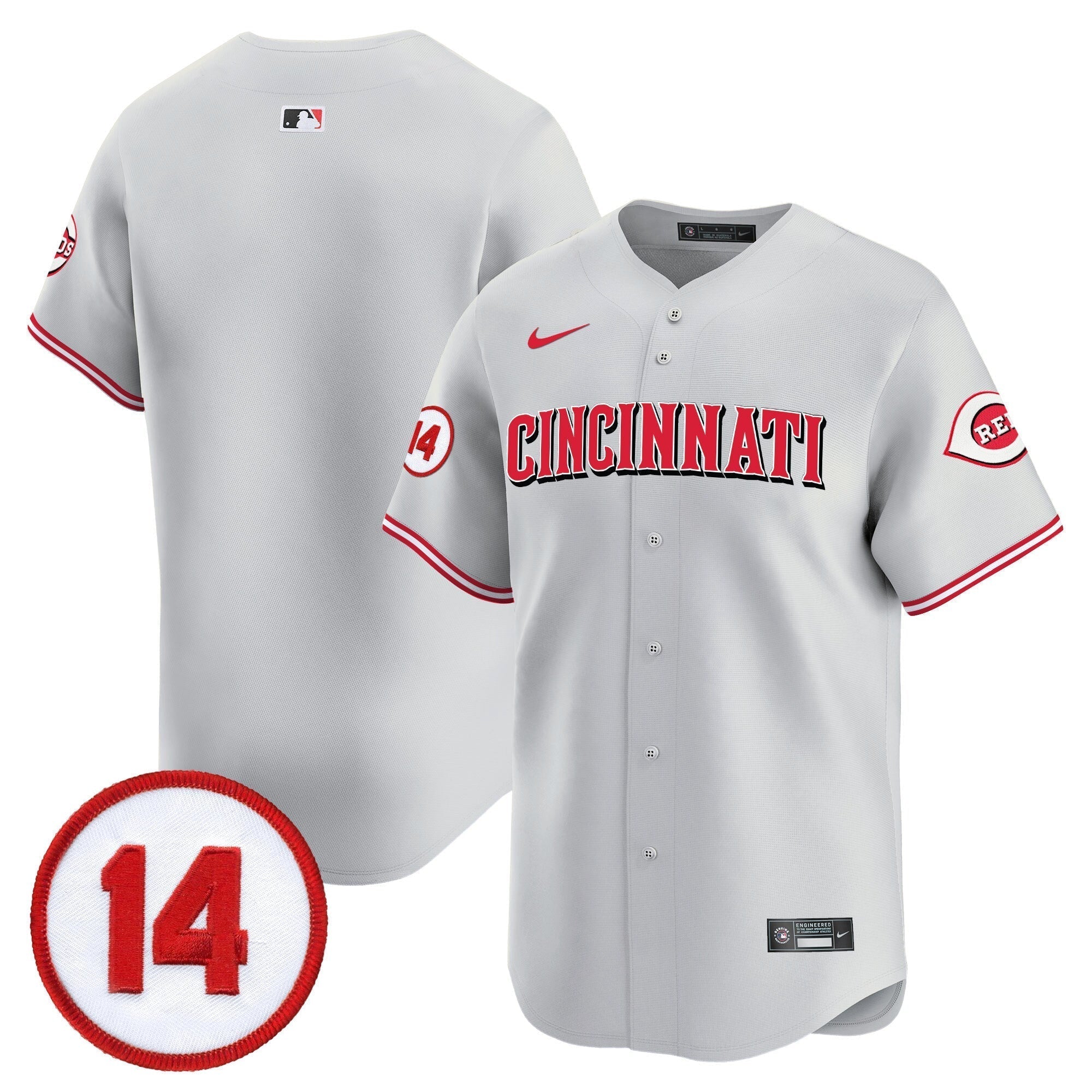 CIN Pete Rose Patch Vapor Premier Limited Jersey - Stitched
