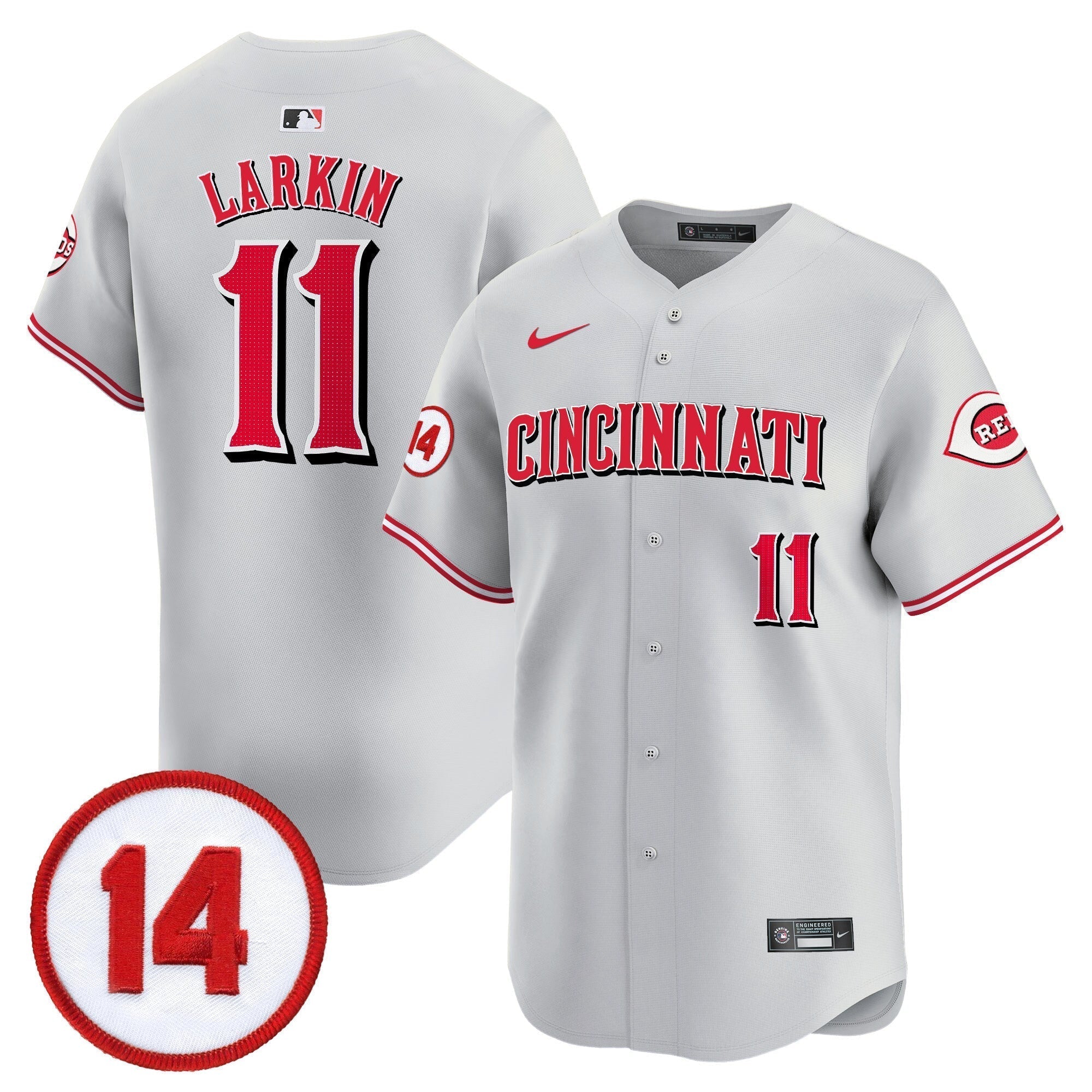 CIN Pete Rose Patch Vapor Premier Limited Jersey - Stitched