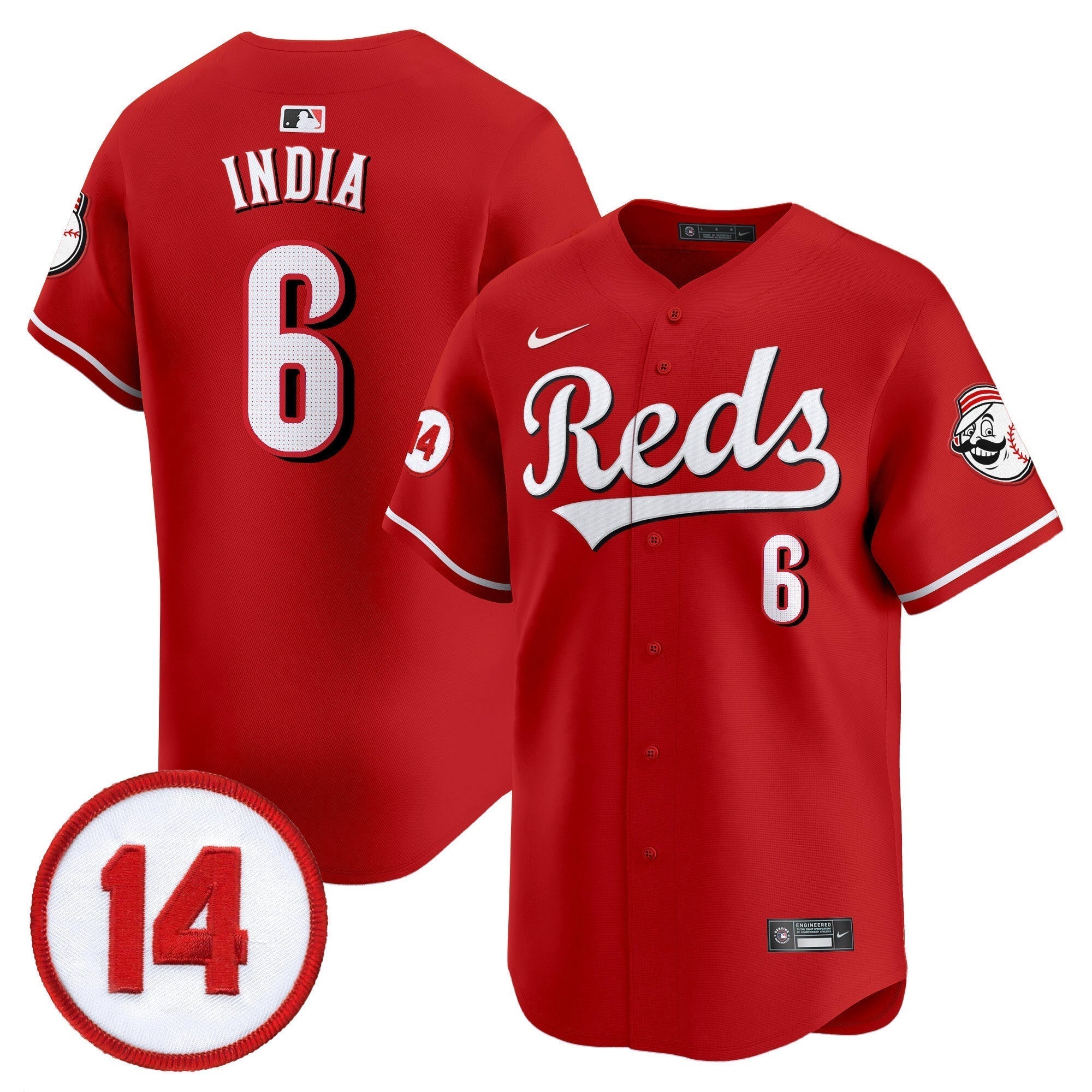 CIN Pete Rose Patch Vapor Premier Limited Jersey - Stitched