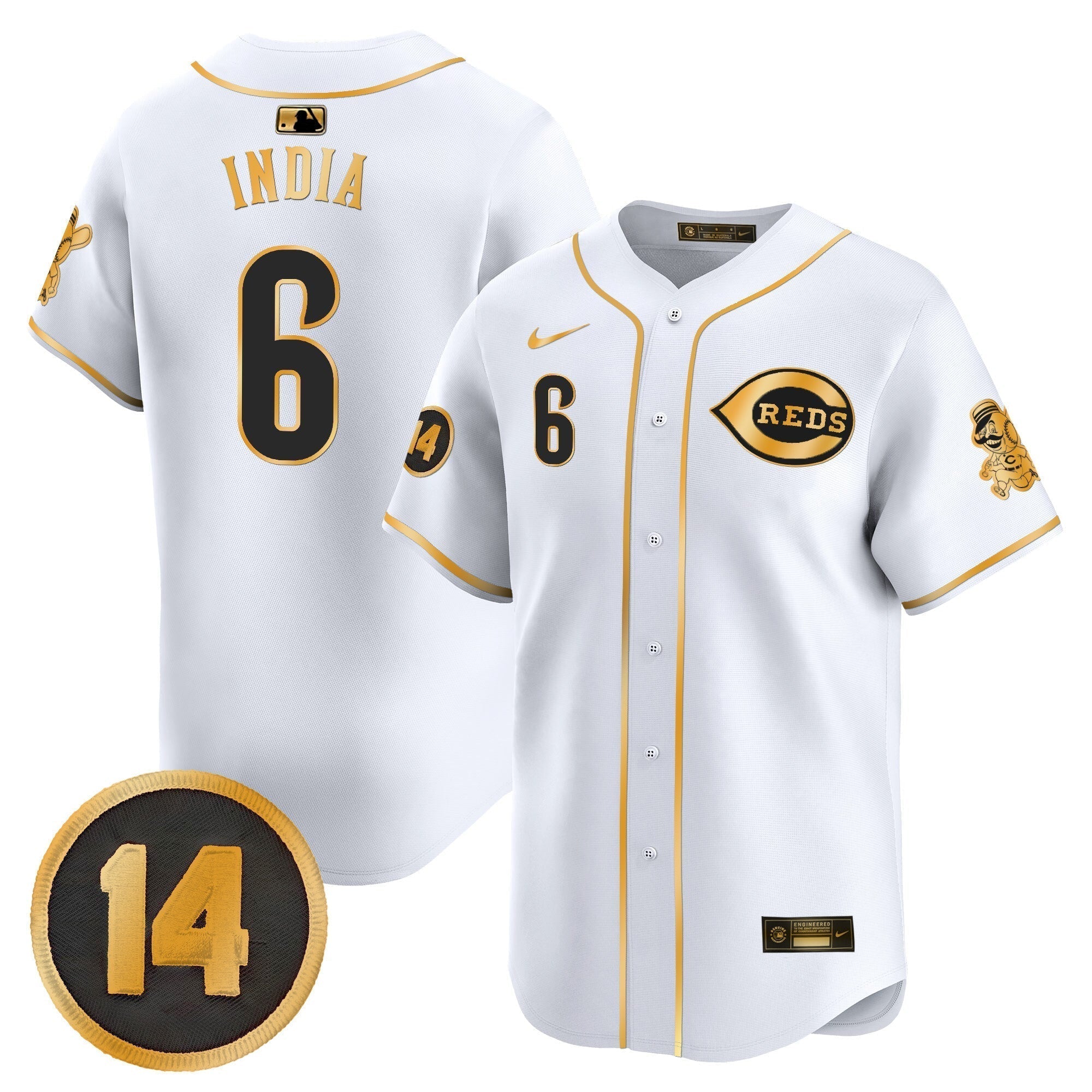 CIN Pete Rose Patch Vapor Premier Limited Jersey - Stitched