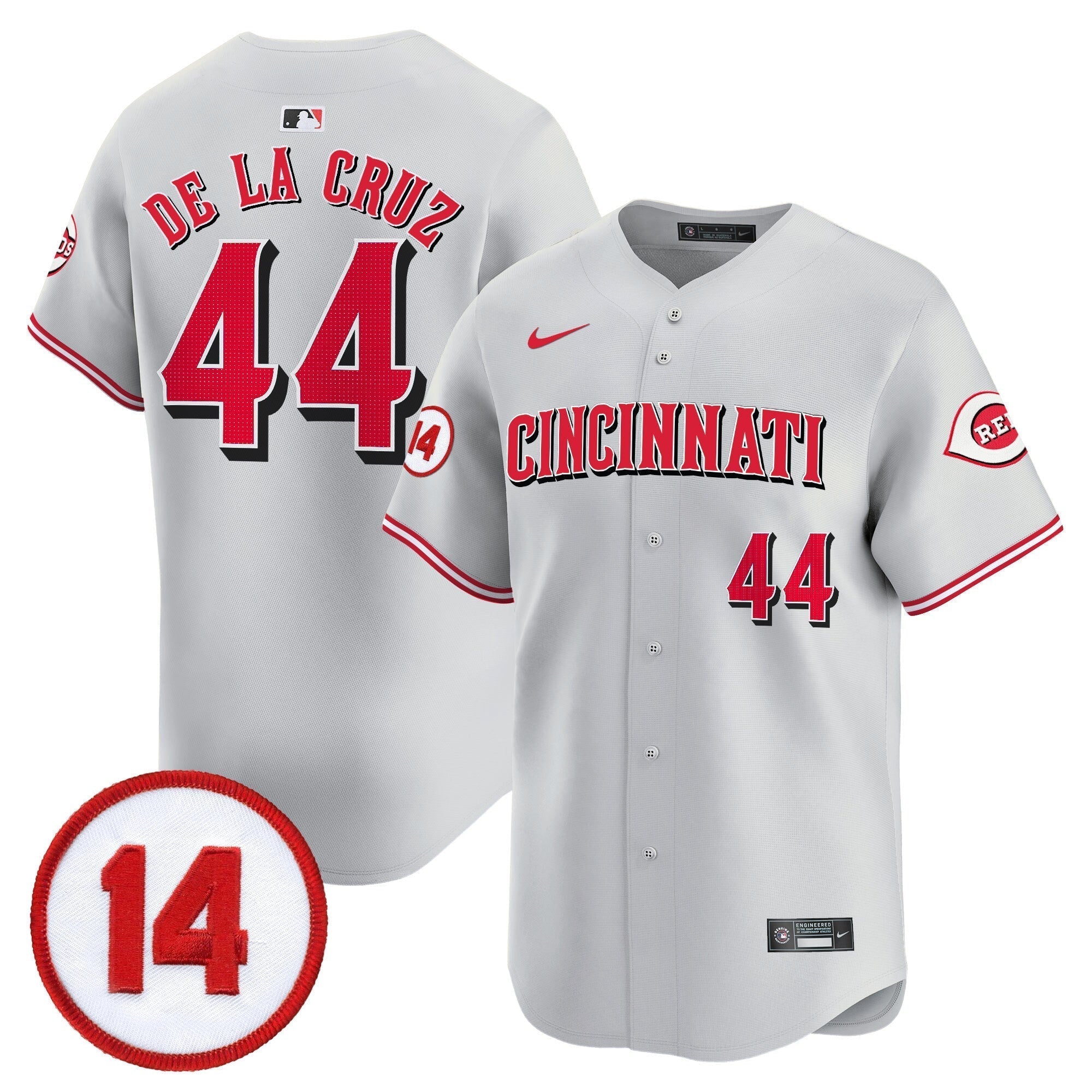 CIN Pete Rose Patch Vapor Premier Limited Jersey - Stitched