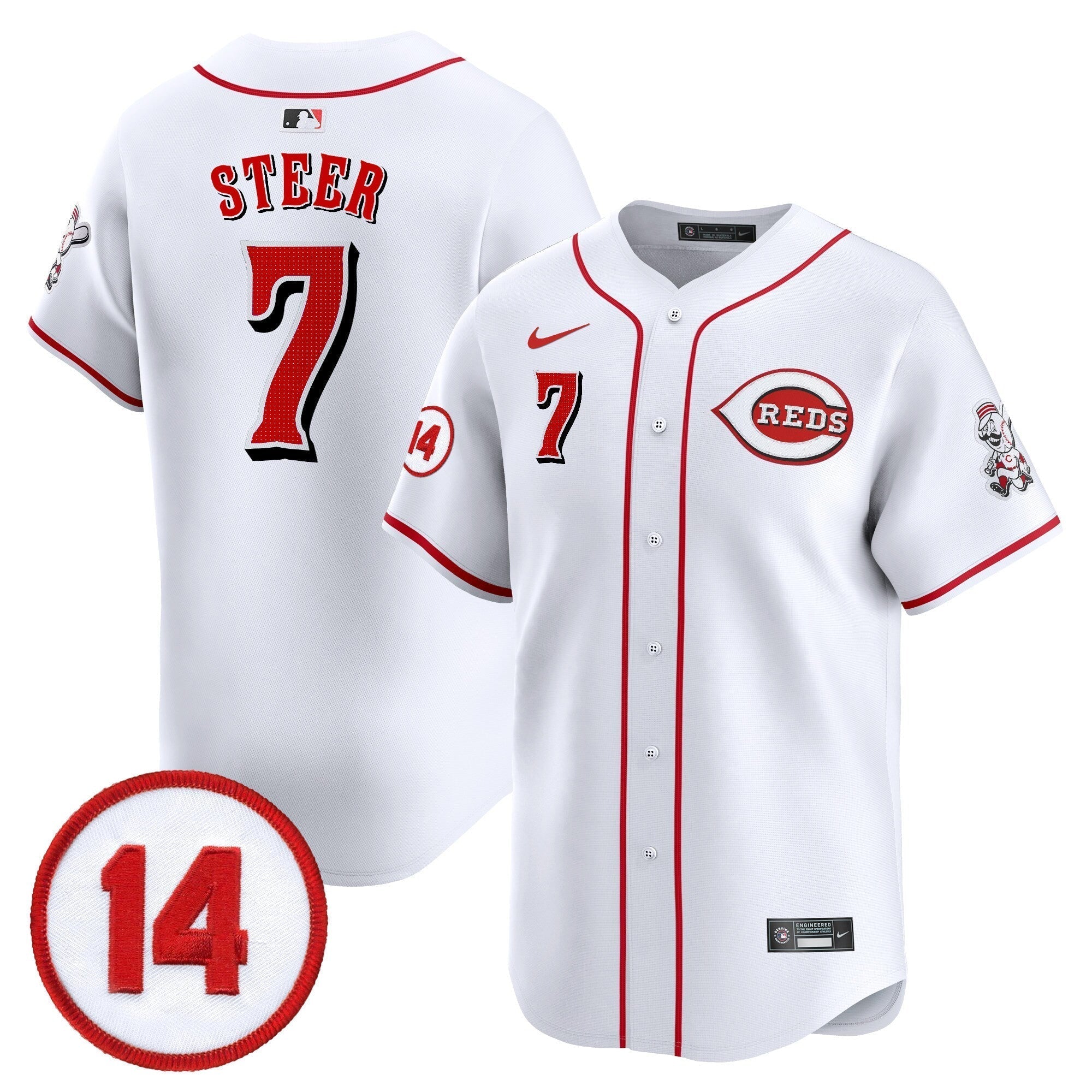 CIN Pete Rose Patch Vapor Premier Limited Jersey - Stitched
