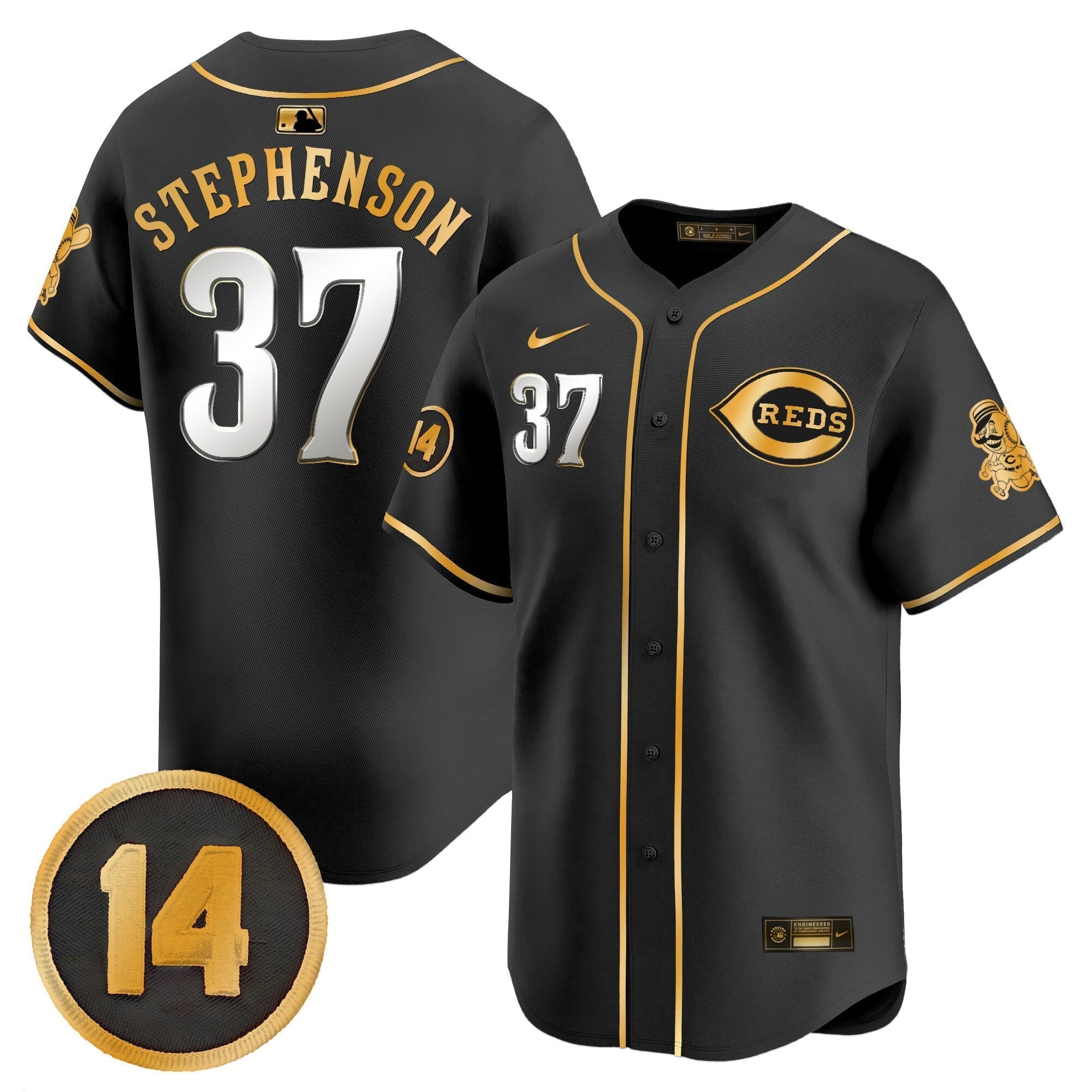 CIN Pete Rose Patch Vapor Premier Limited Jersey - Stitched