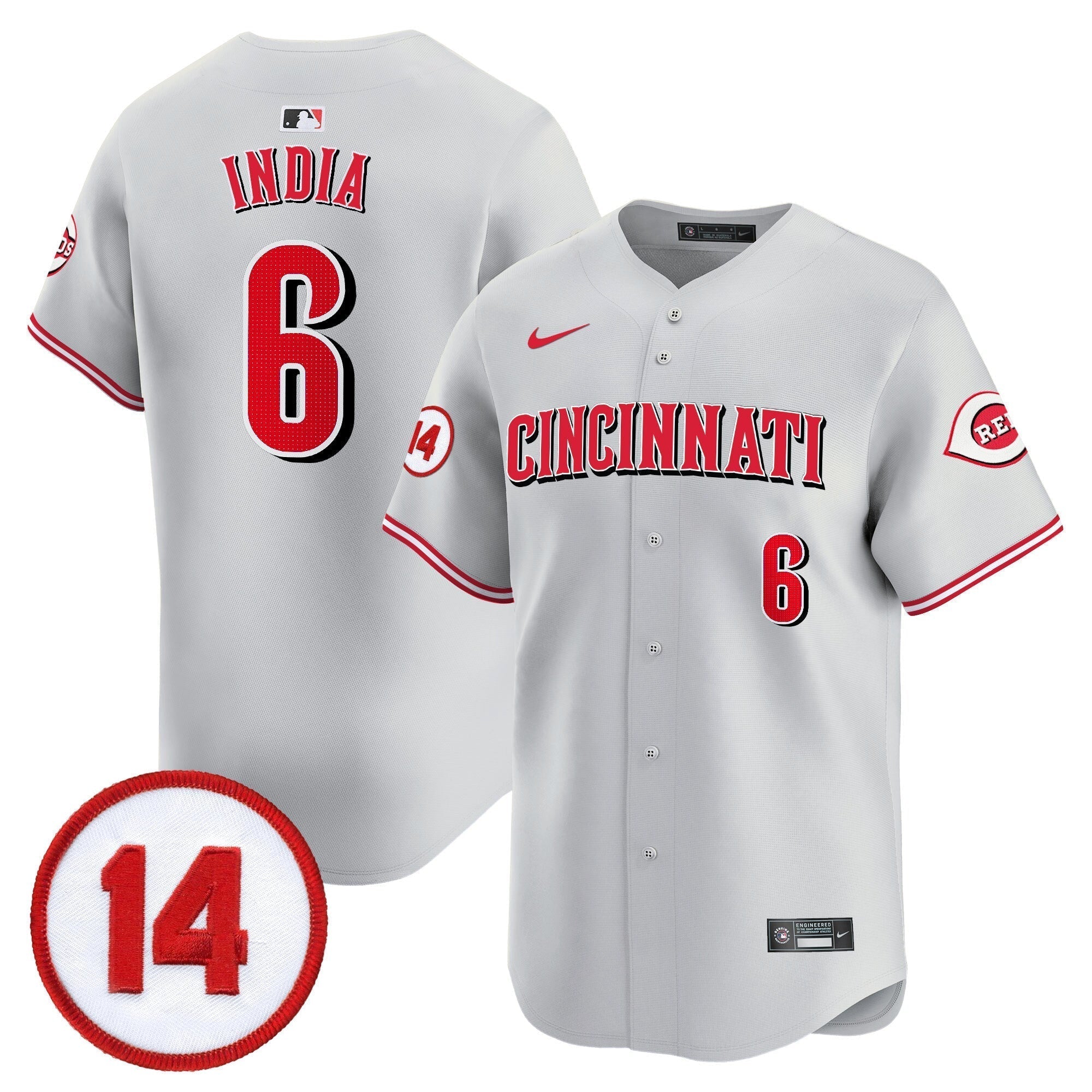 CIN Pete Rose Patch Vapor Premier Limited Jersey - Stitched