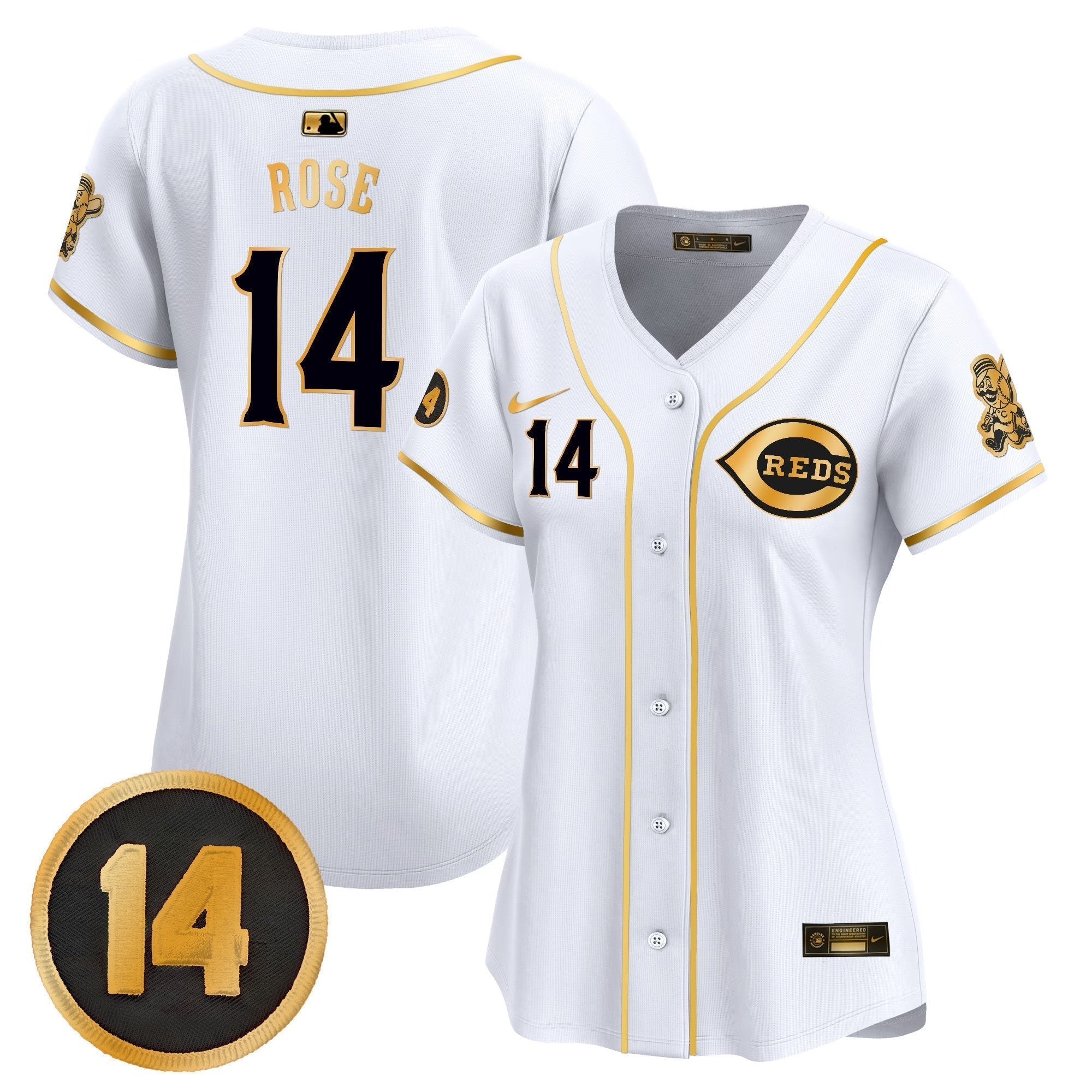 WoCincinnati Reds Pete Rose Patch Vapor Premier Limited Jersey - Stitched