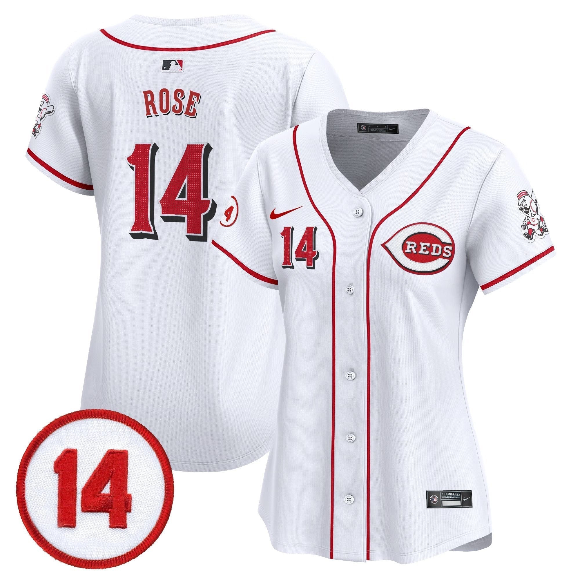 WoCincinnati Reds Pete Rose Patch Vapor Premier Limited Jersey - Stitched