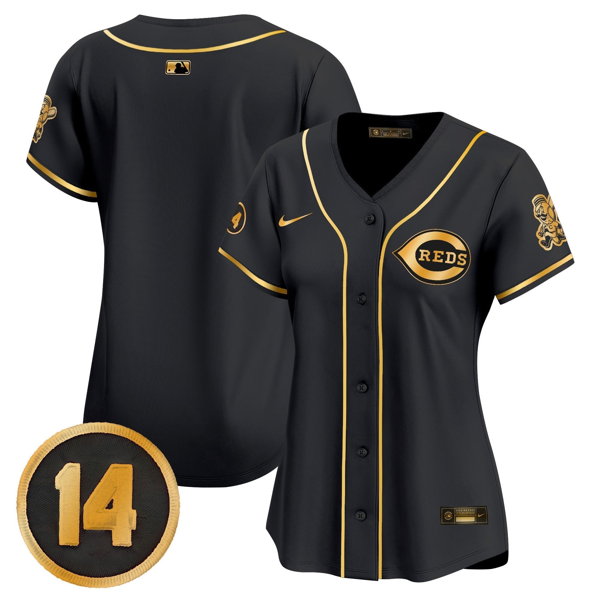 WoCincinnati Reds Pete Rose Patch Vapor Premier Limited Jersey - Stitched