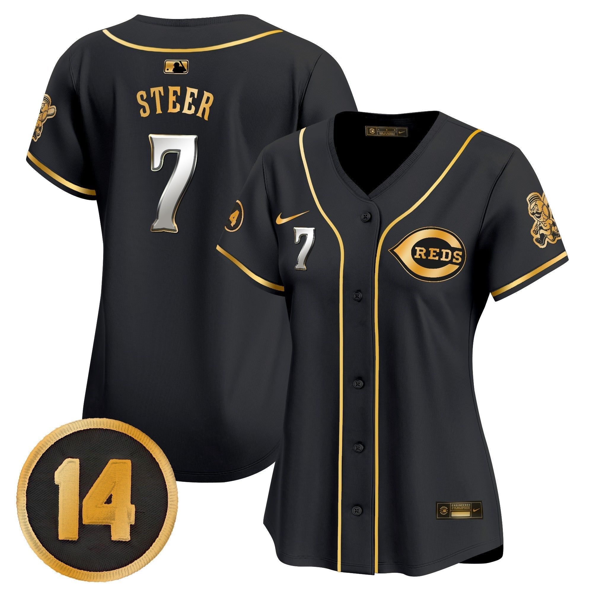 WoCincinnati Reds Pete Rose Patch Vapor Premier Limited Jersey - Stitched