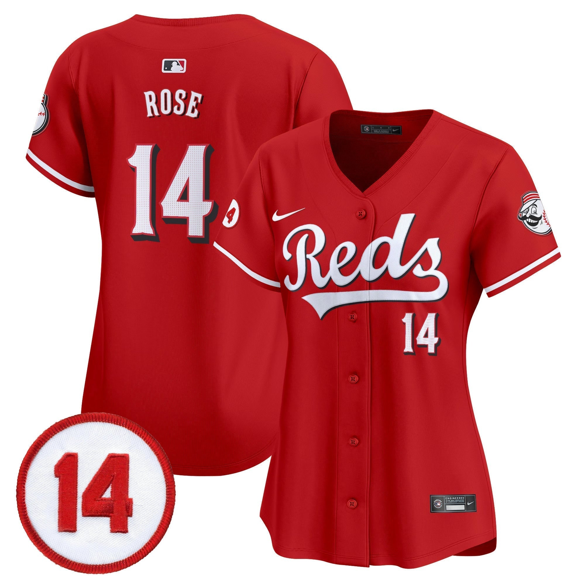 WoCincinnati Reds Pete Rose Patch Vapor Premier Limited Jersey - Stitched