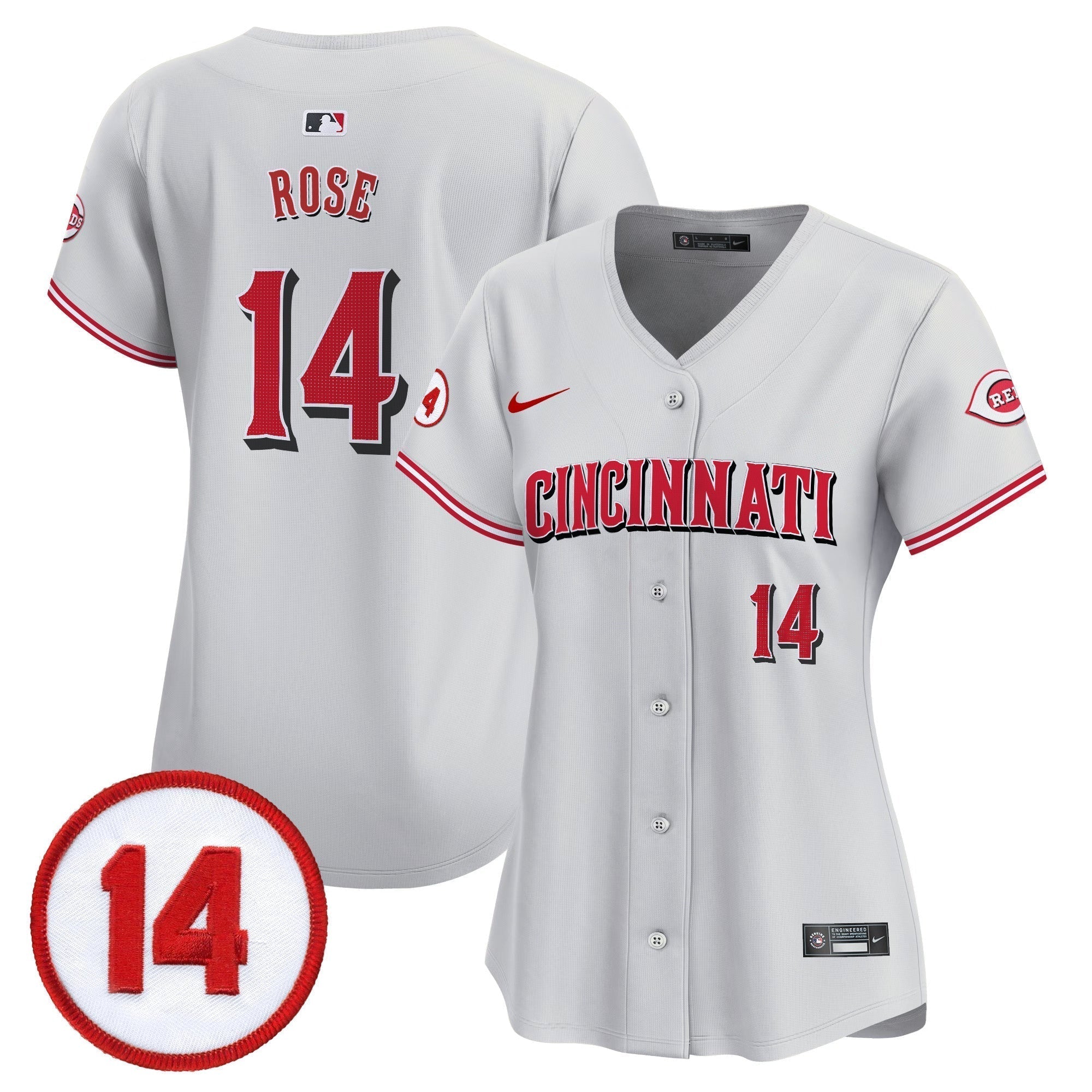 WoCincinnati Reds Pete Rose Patch Vapor Premier Limited Jersey - Stitched