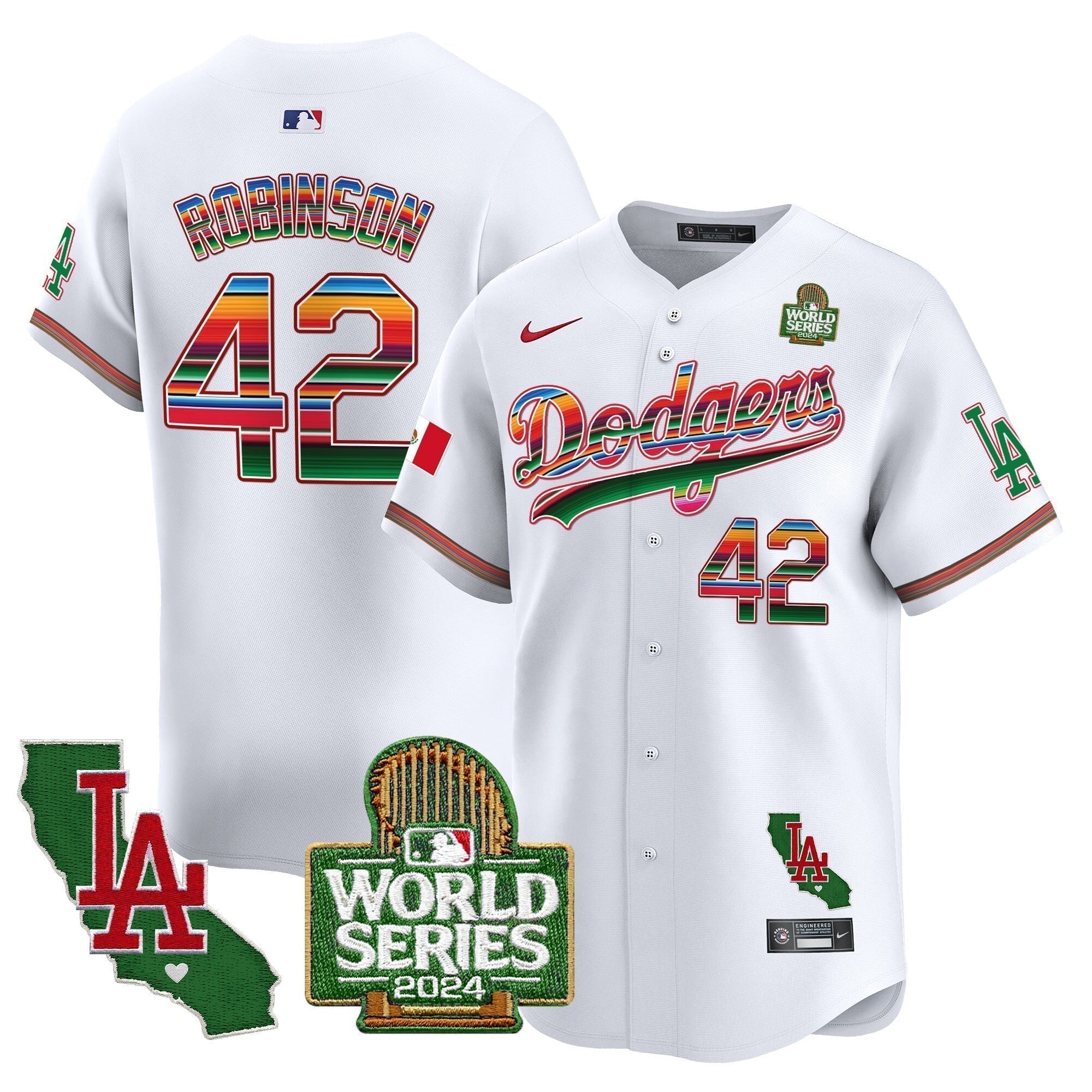 Dodgers Mexico 2024 World Series Vapor Premier Limited Jersey V2 - Stitched