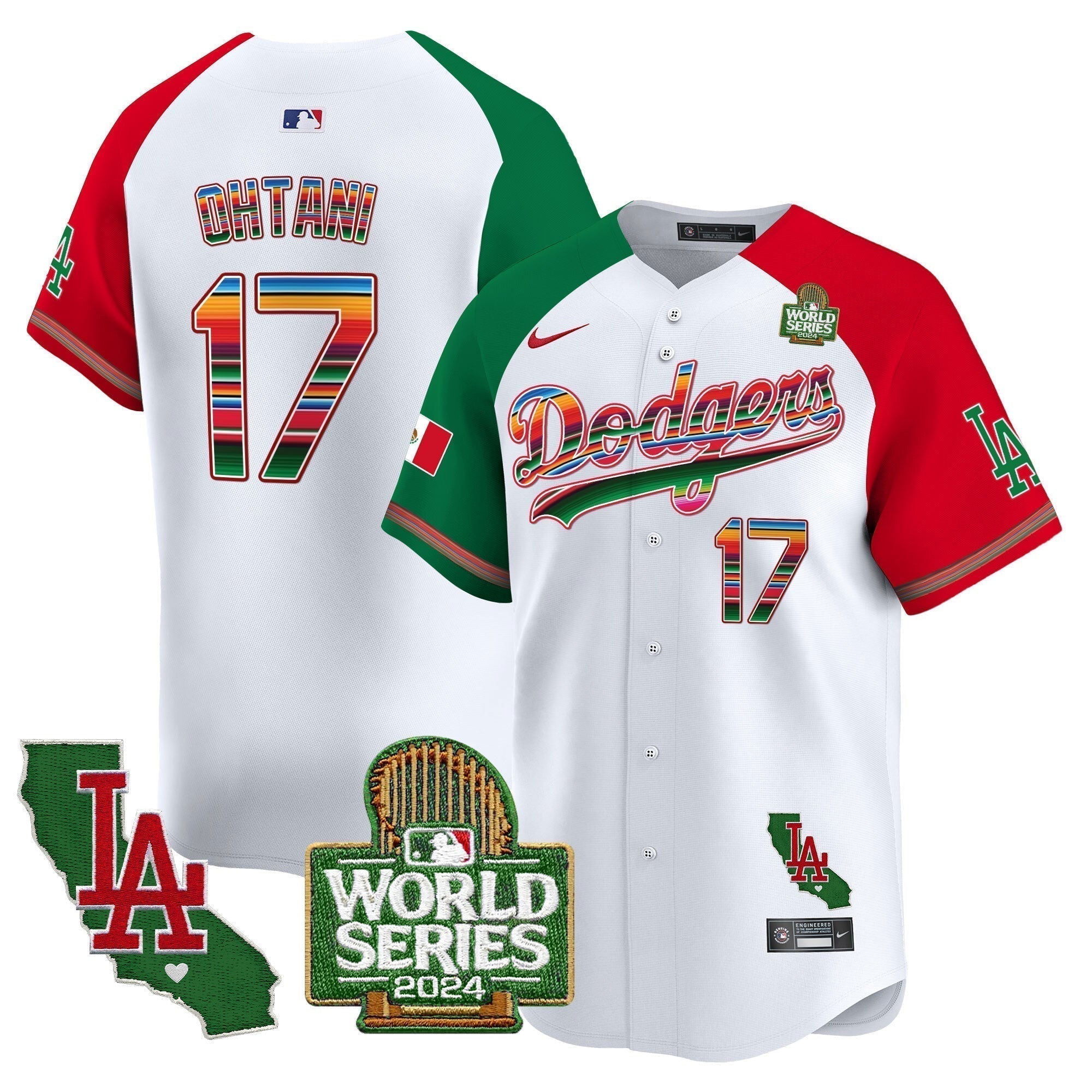 Dodgers Mexico 2024 World Series Vapor Premier Limited Jersey V2 - Stitched