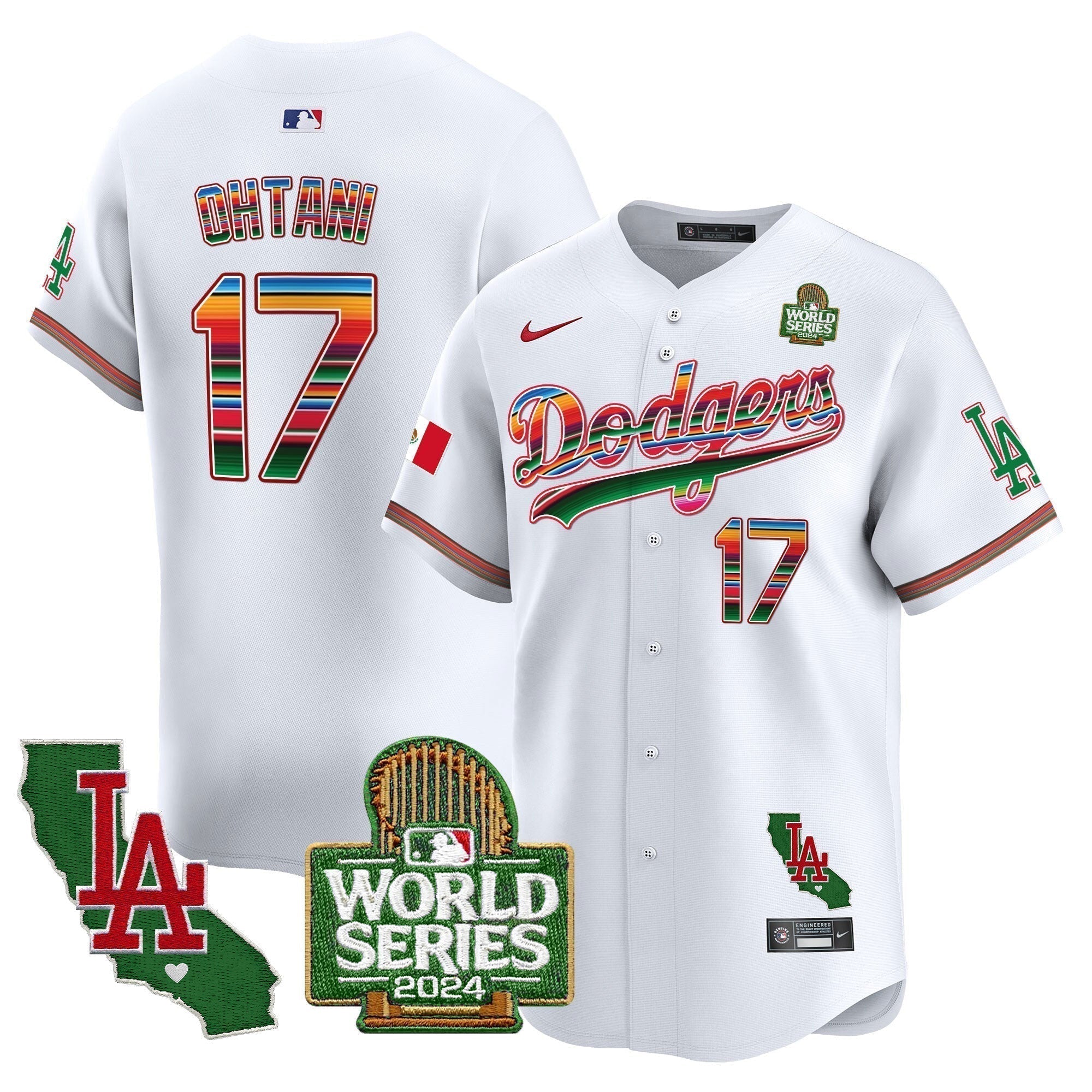 Dodgers Mexico 2024 World Series Vapor Premier Limited Jersey V2 - Stitched