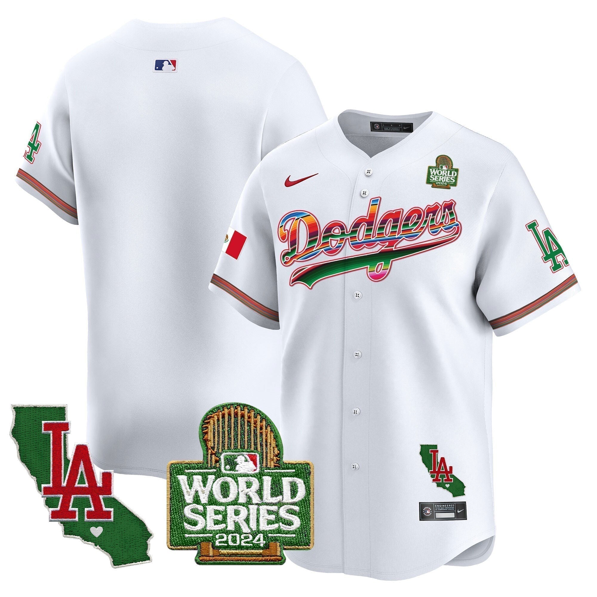 Dodgers Mexico 2024 World Series Vapor Premier Limited Jersey V2 - Stitched
