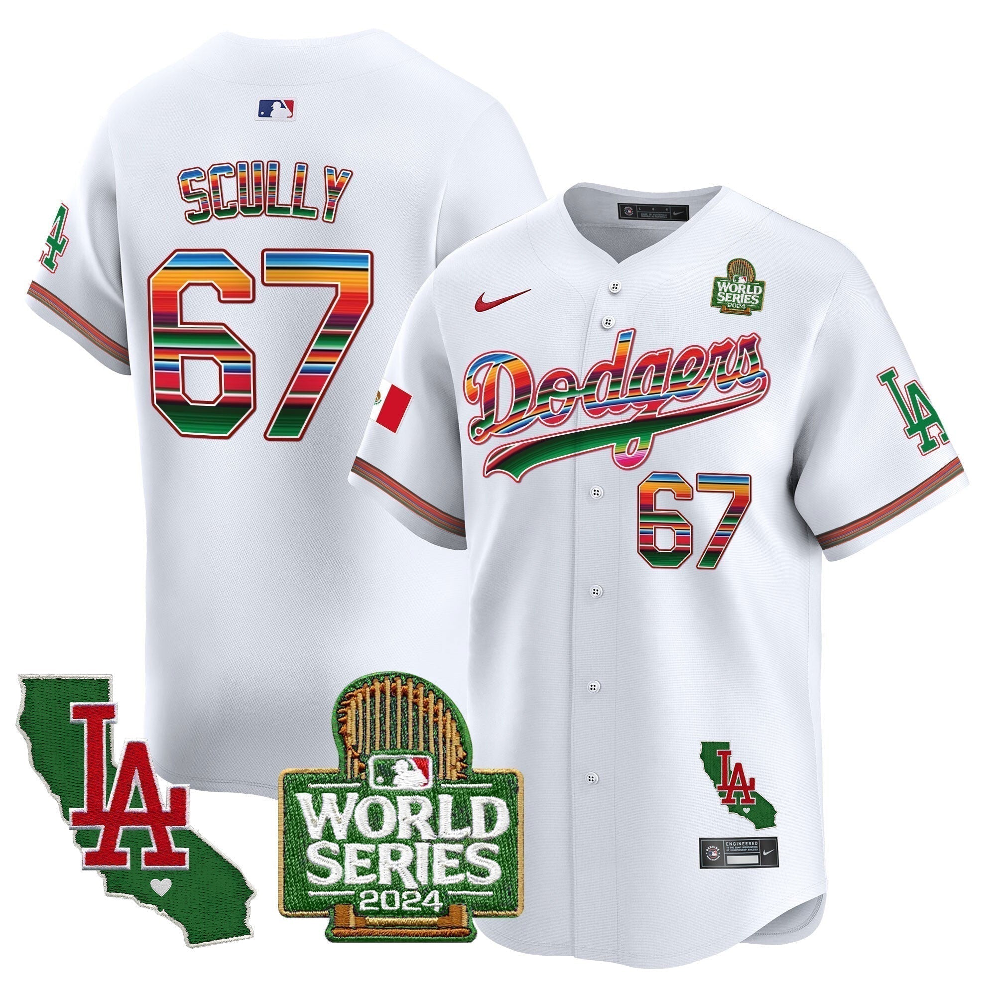 Dodgers Mexico 2024 World Series Vapor Premier Limited Jersey V2 - Stitched
