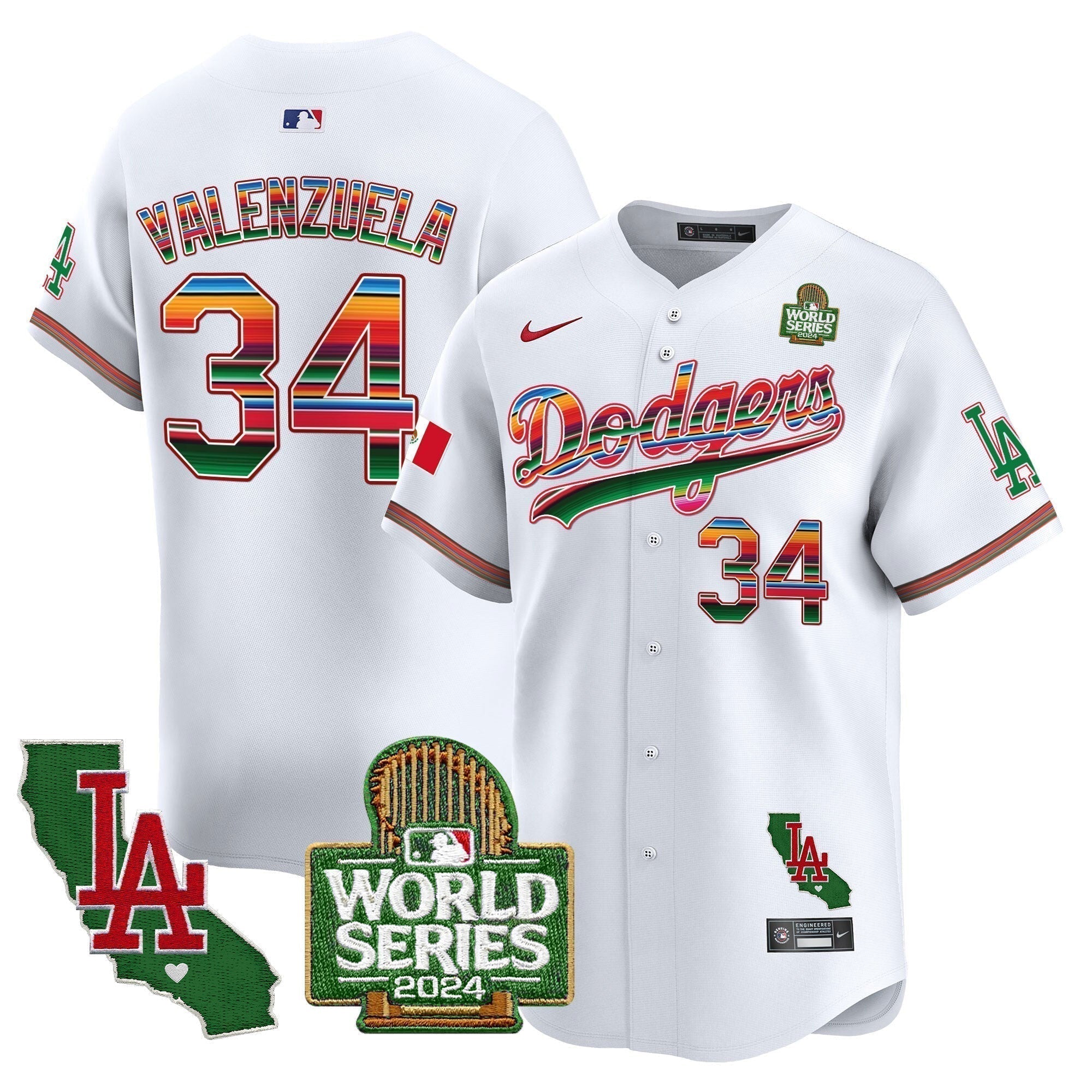 Dodgers Mexico 2024 World Series Vapor Premier Limited Jersey V2 - Stitched