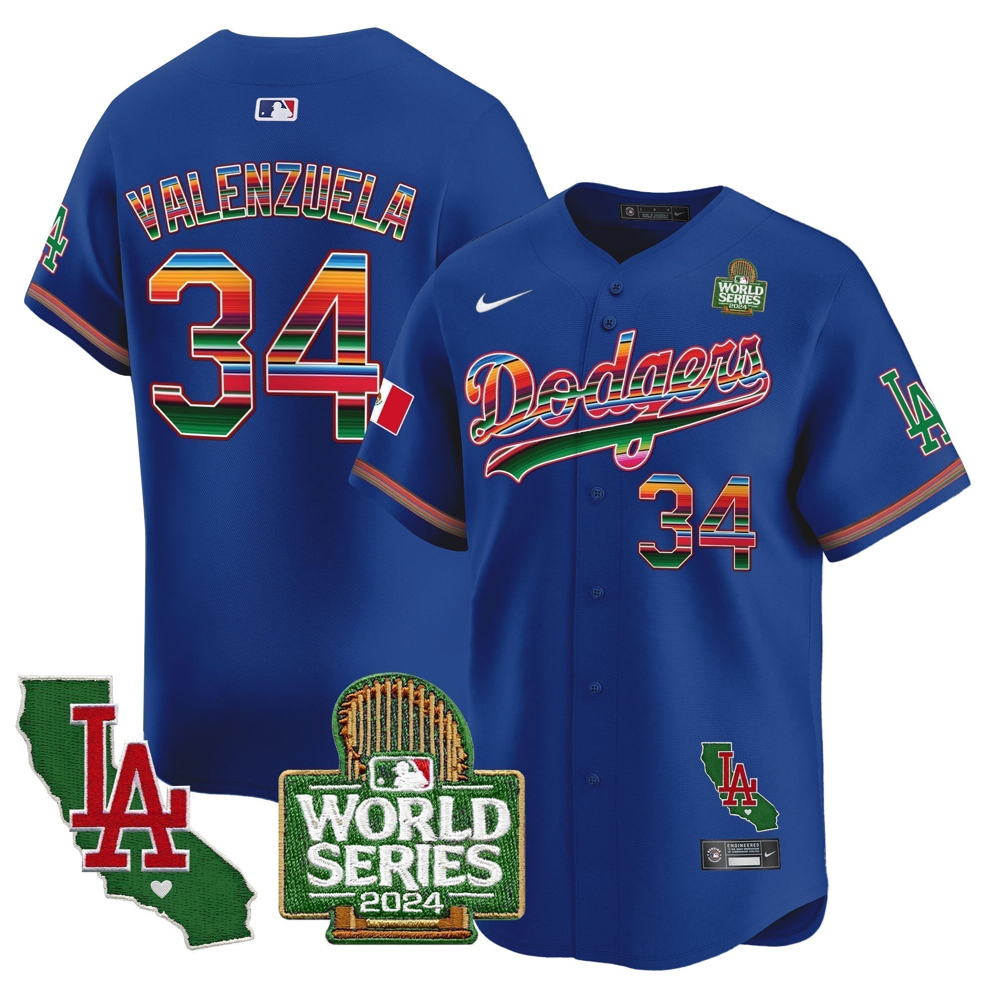 Dodgers Mexico 2024 World Series Vapor Premier Limited Jersey V2 - Stitched
