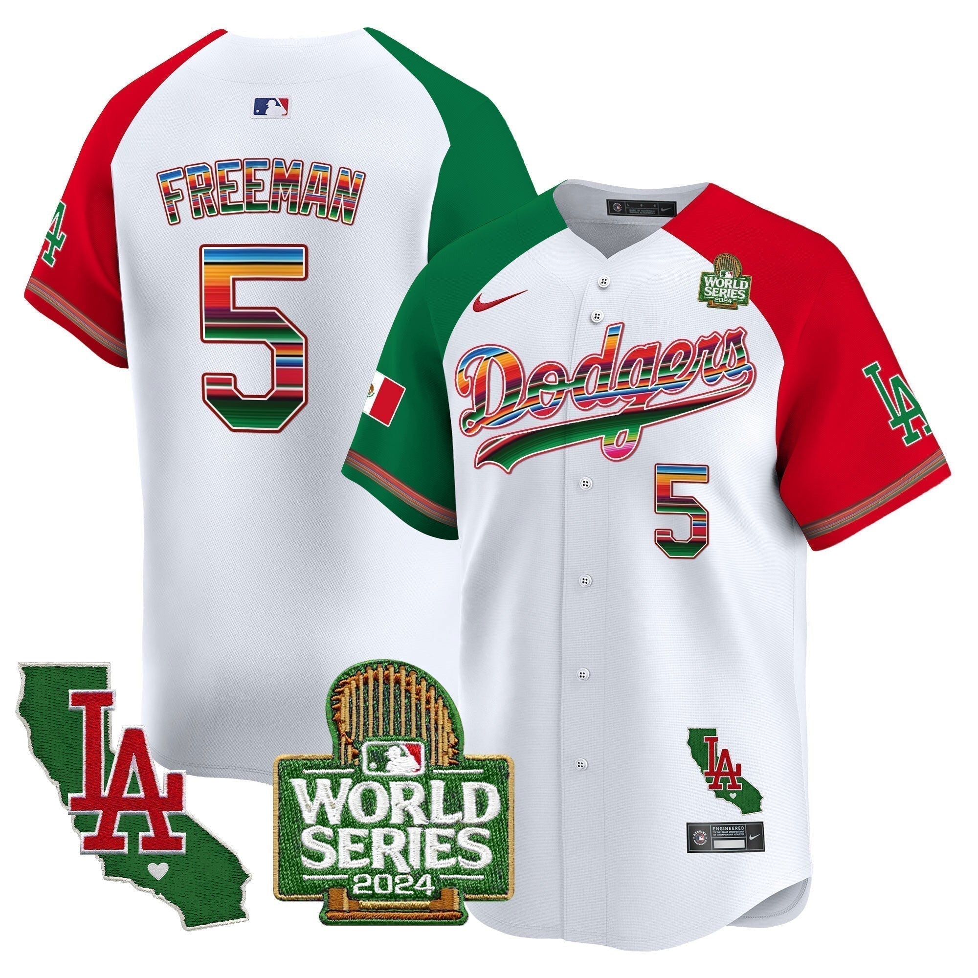Dodgers Mexico 2024 World Series Vapor Premier Limited Jersey V2 - Stitched