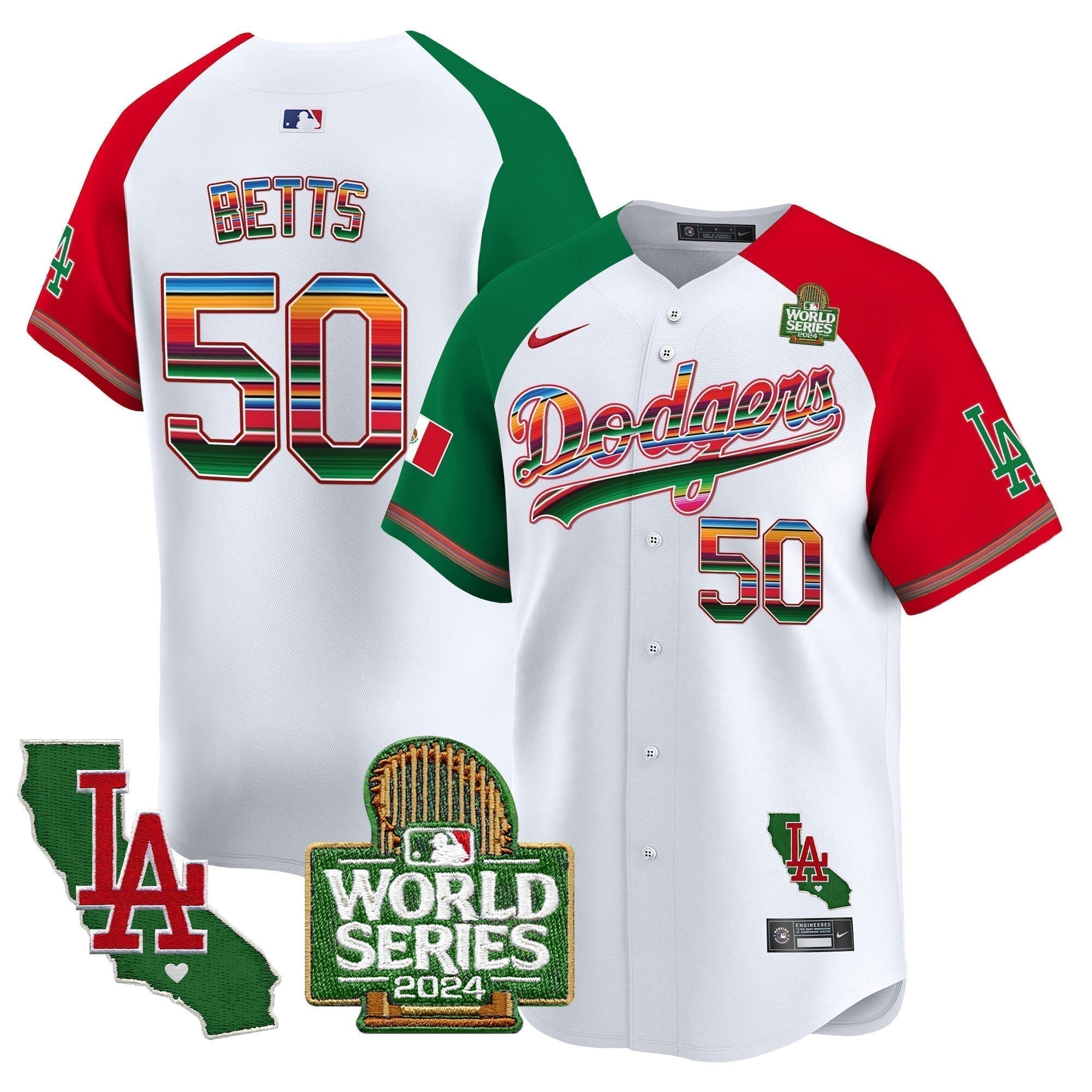 Dodgers Mexico 2024 World Series Vapor Premier Limited Jersey V2 - Stitched