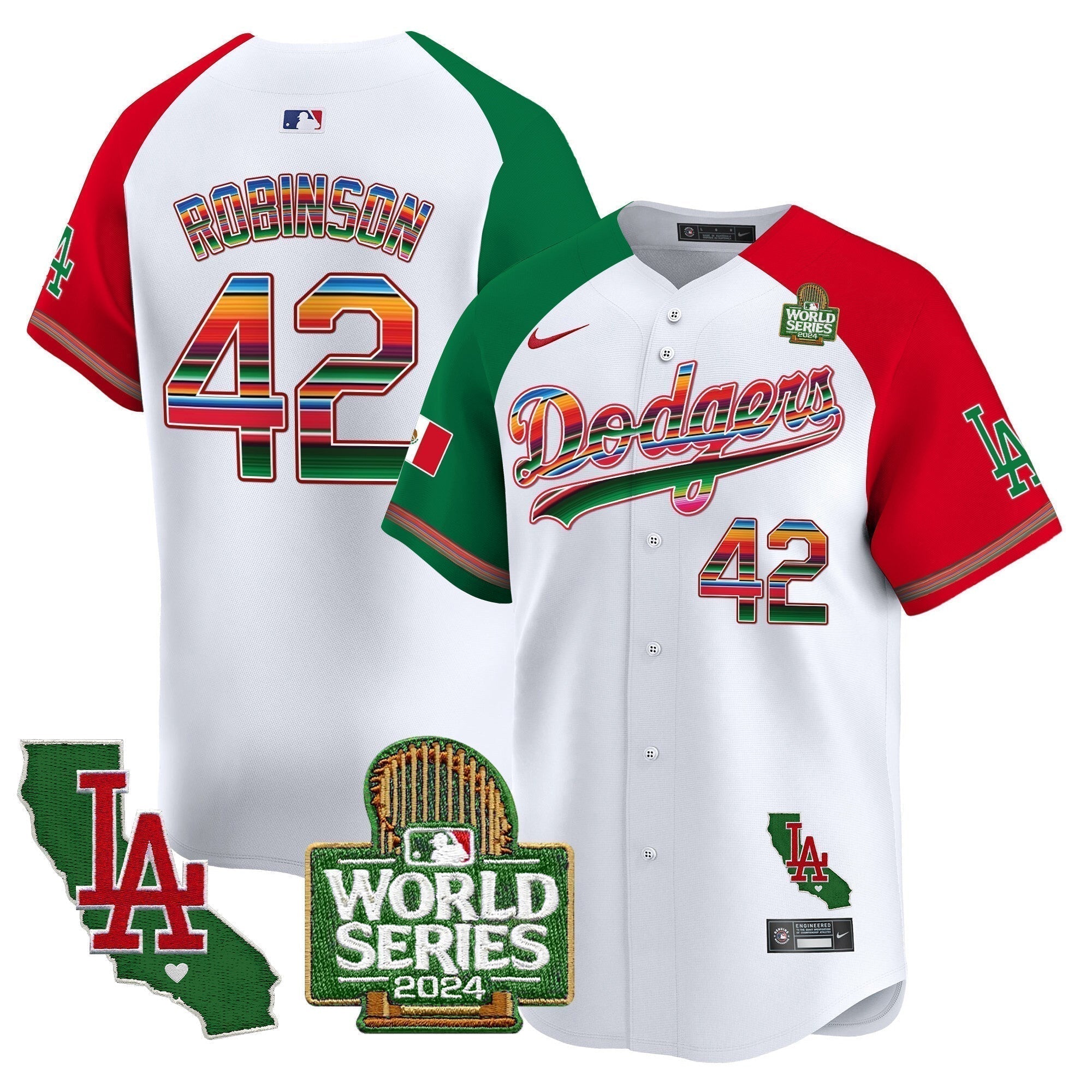 Dodgers Mexico 2024 World Series Vapor Premier Limited Jersey V2 - Stitched