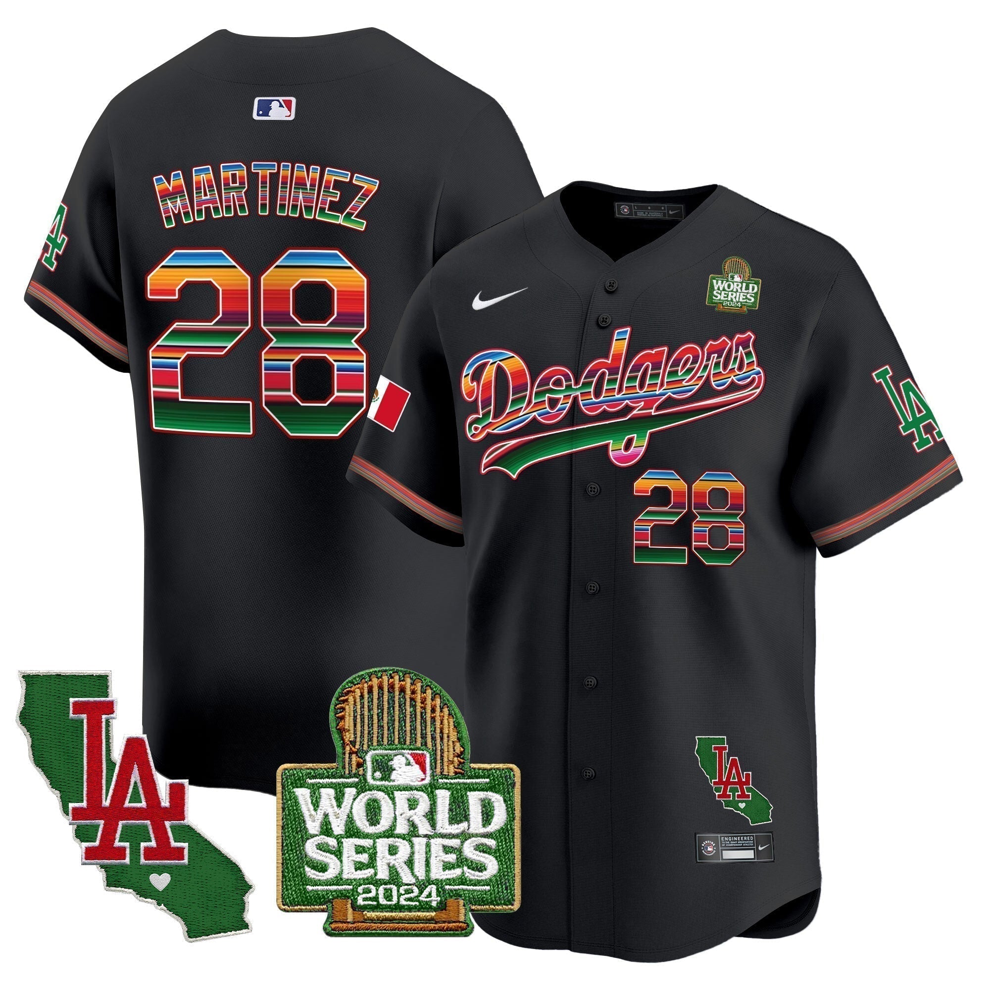 Dodgers Mexico 2024 World Series Vapor Premier Limited Jersey V2 - Stitched