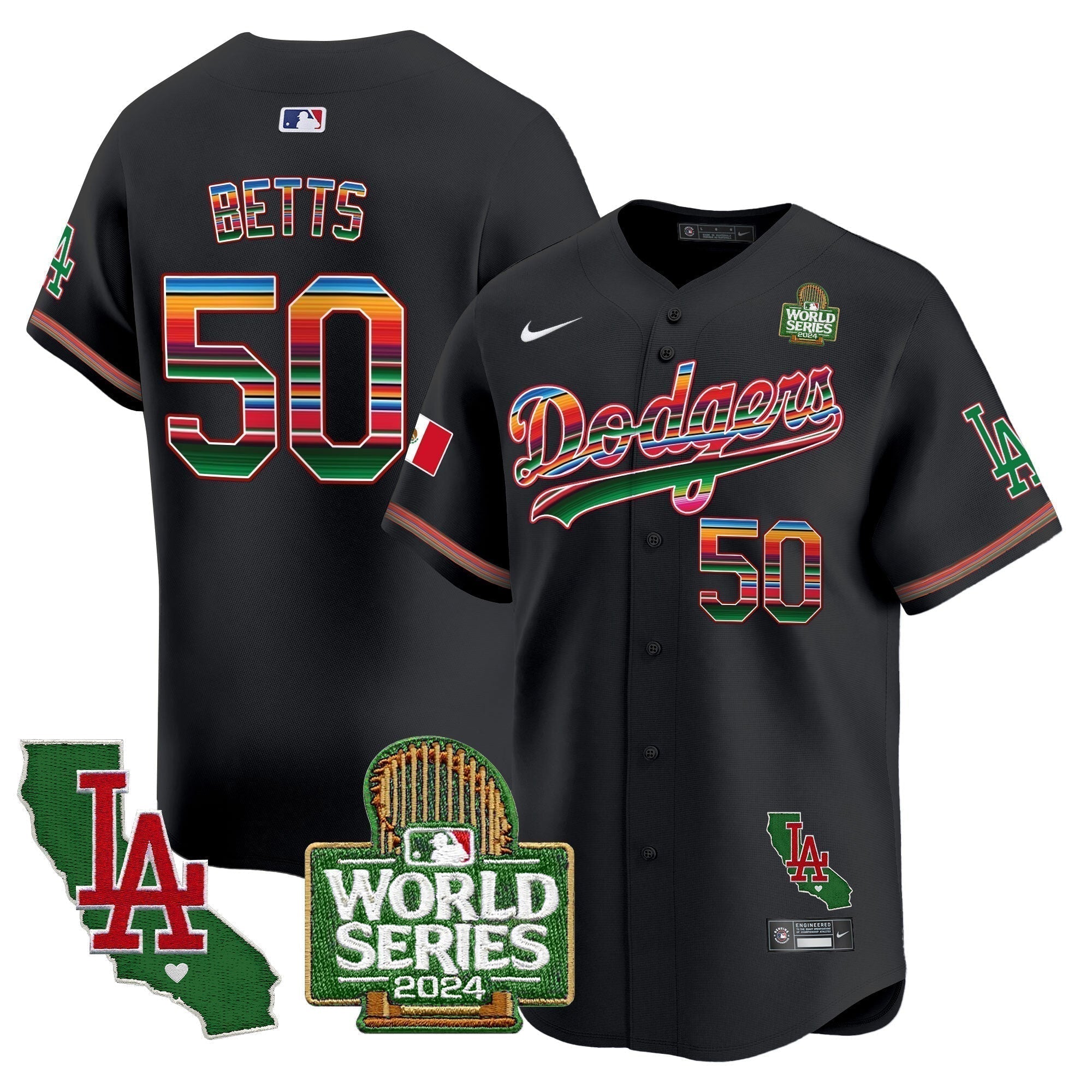 Dodgers Mexico 2024 World Series Vapor Premier Limited Jersey V2 - Stitched