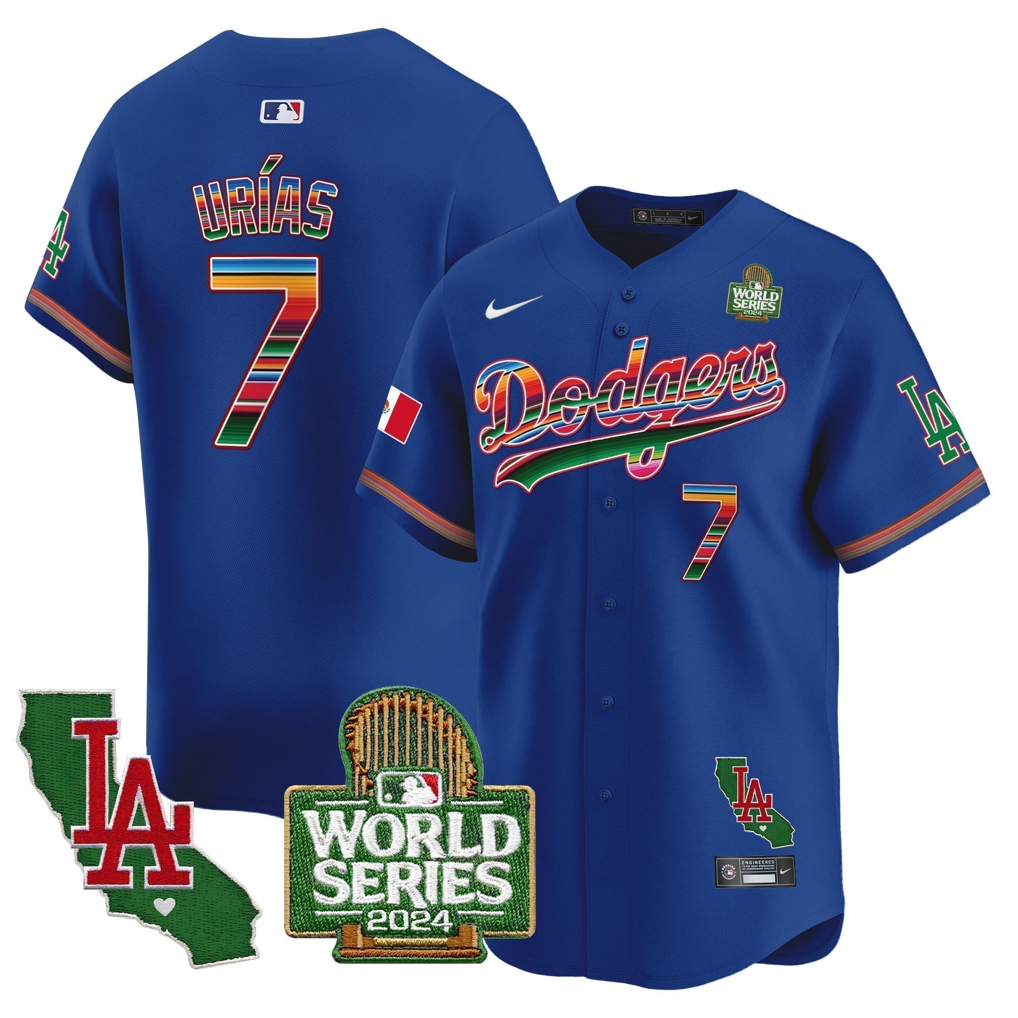 Dodgers Mexico 2024 World Series Vapor Premier Limited Jersey V2 - Stitched
