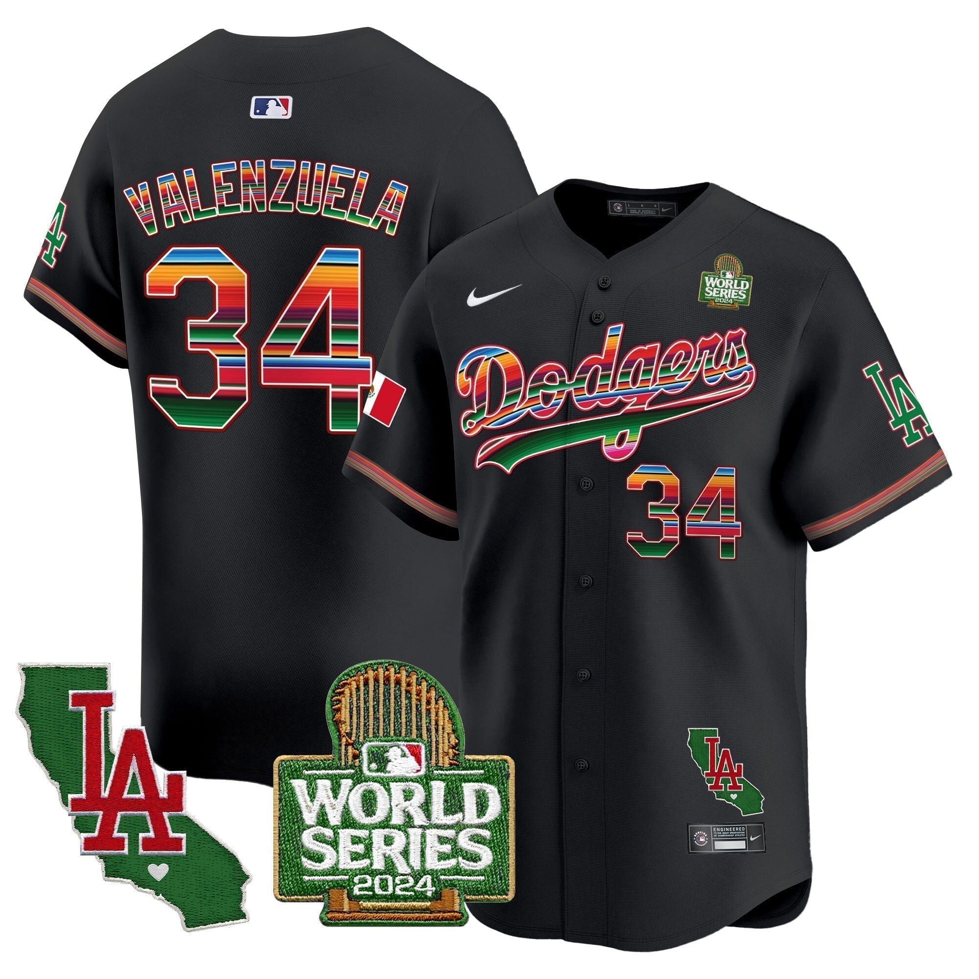 Dodgers Mexico 2024 World Series Vapor Premier Limited Jersey V2 - Stitched