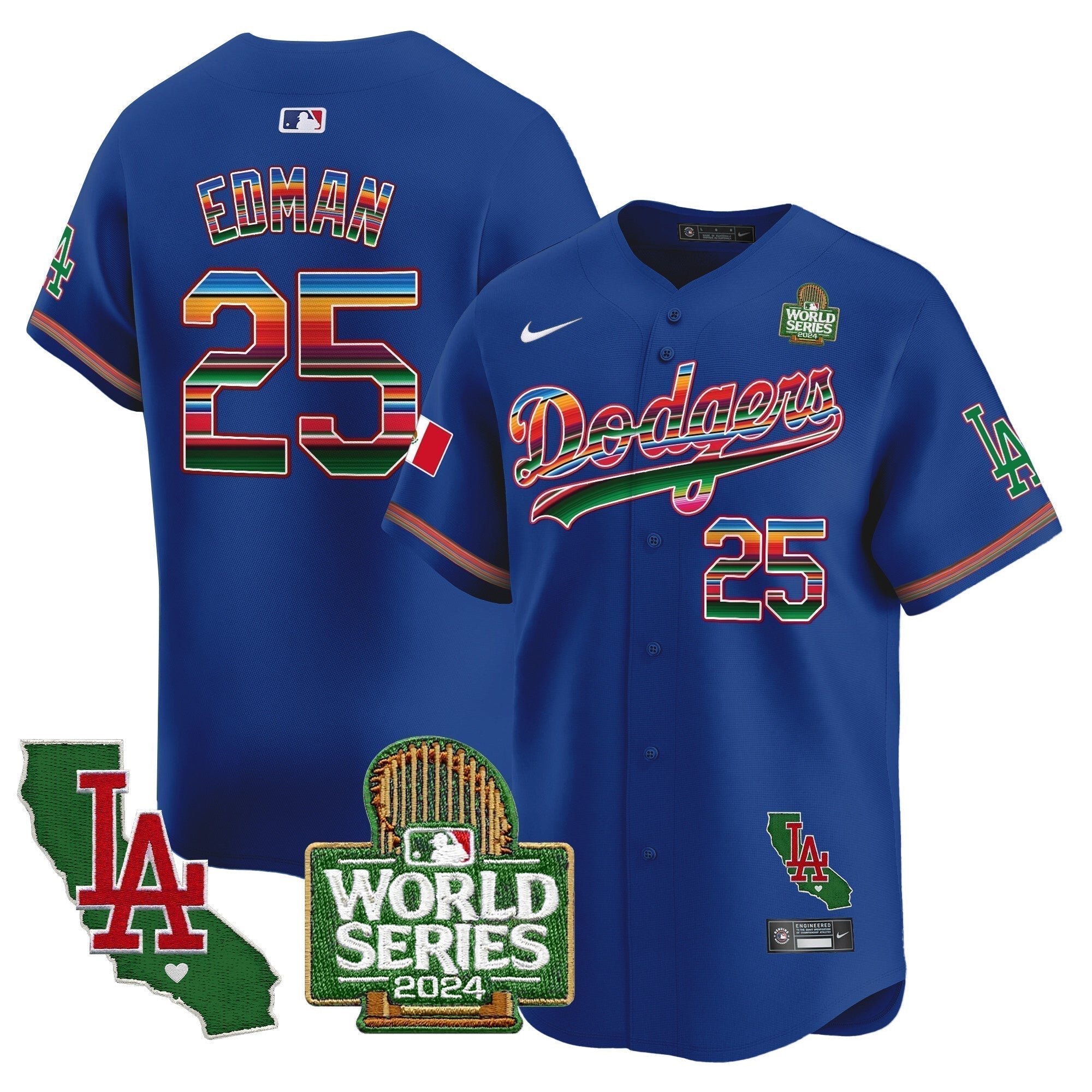 Dodgers Mexico 2024 World Series Vapor Premier Limited Jersey V2 - Stitched