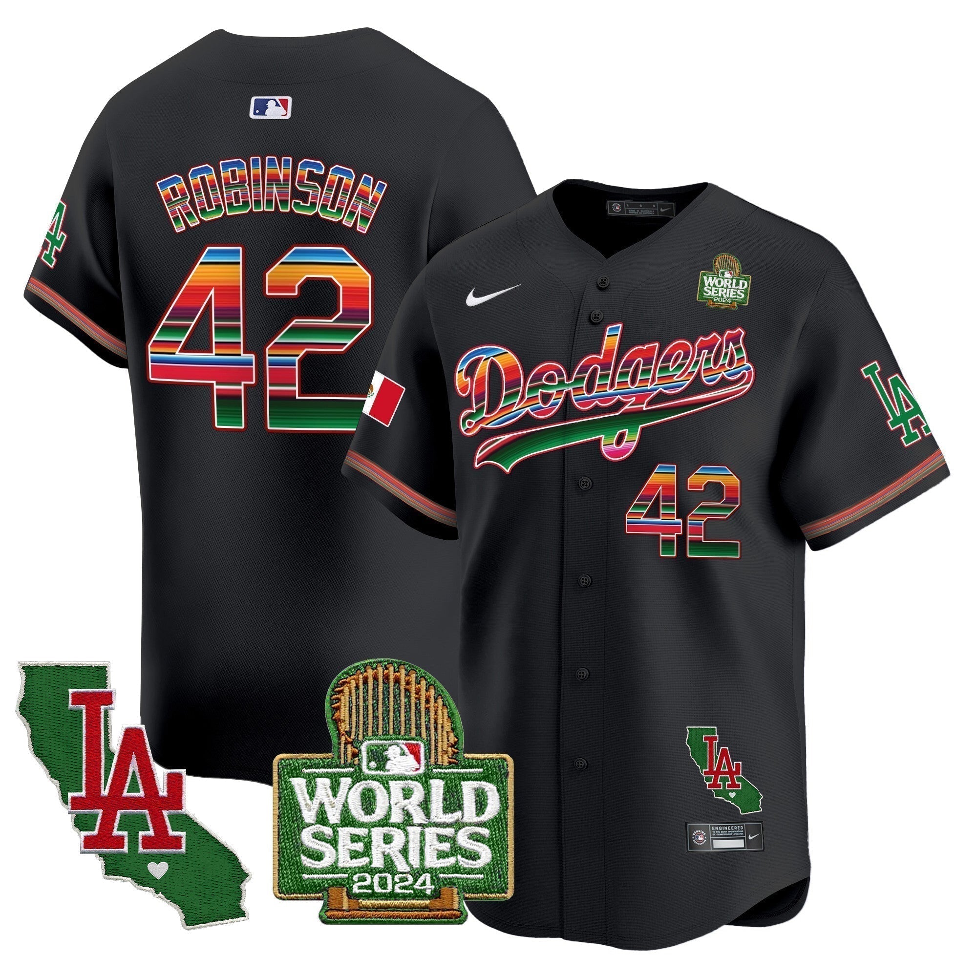 Dodgers Mexico 2024 World Series Vapor Premier Limited Jersey V2 - Stitched