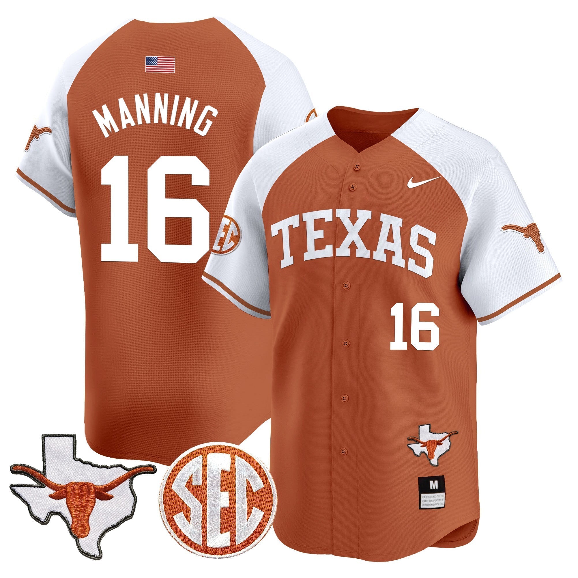 TEX 2024 Vapor Premier Baseball Jersey - Stitched