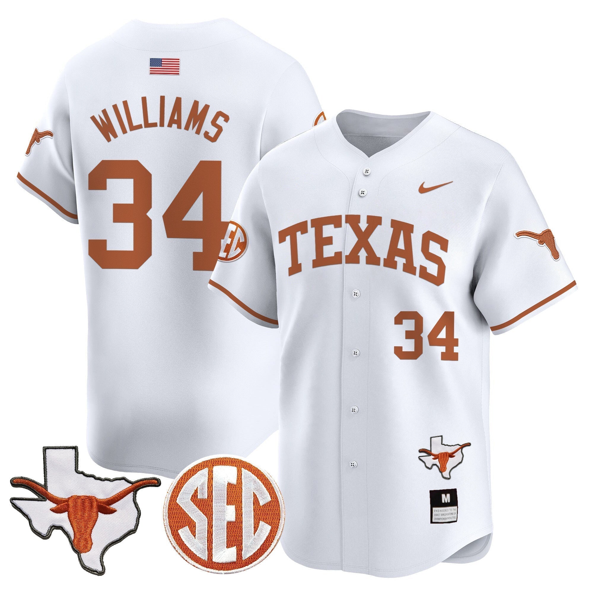 TEX 2024 Vapor Premier Baseball Jersey - Stitched