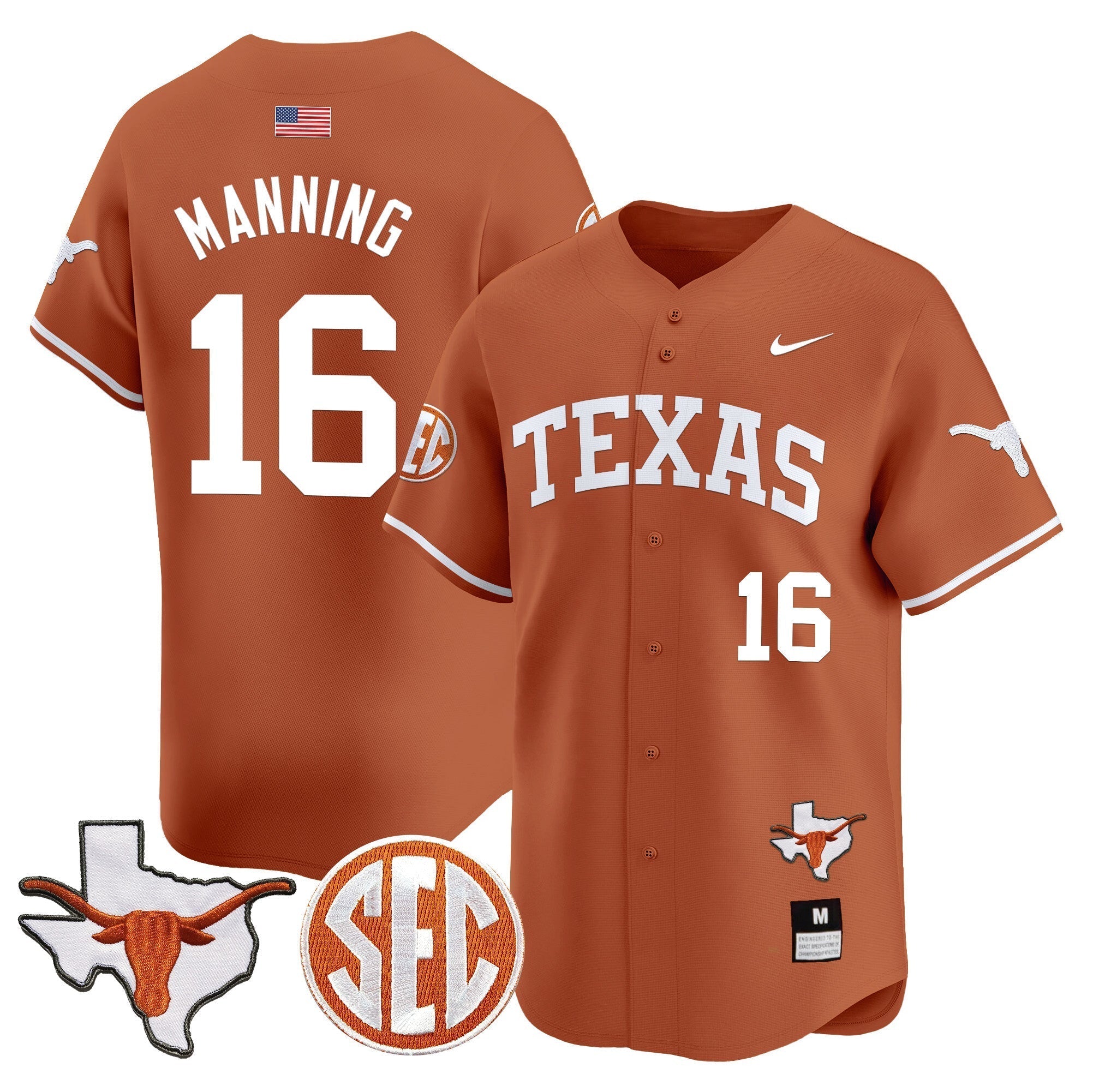 TEX 2024 Vapor Premier Baseball Jersey - Stitched