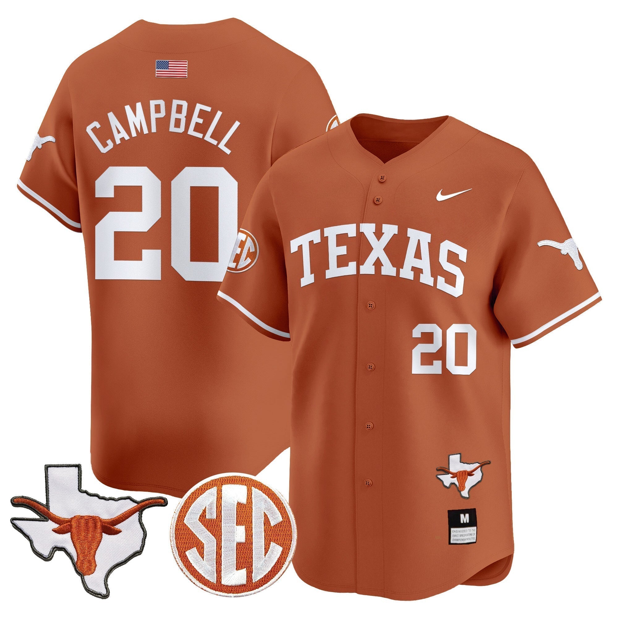TEX 2024 Vapor Premier Baseball Jersey - Stitched