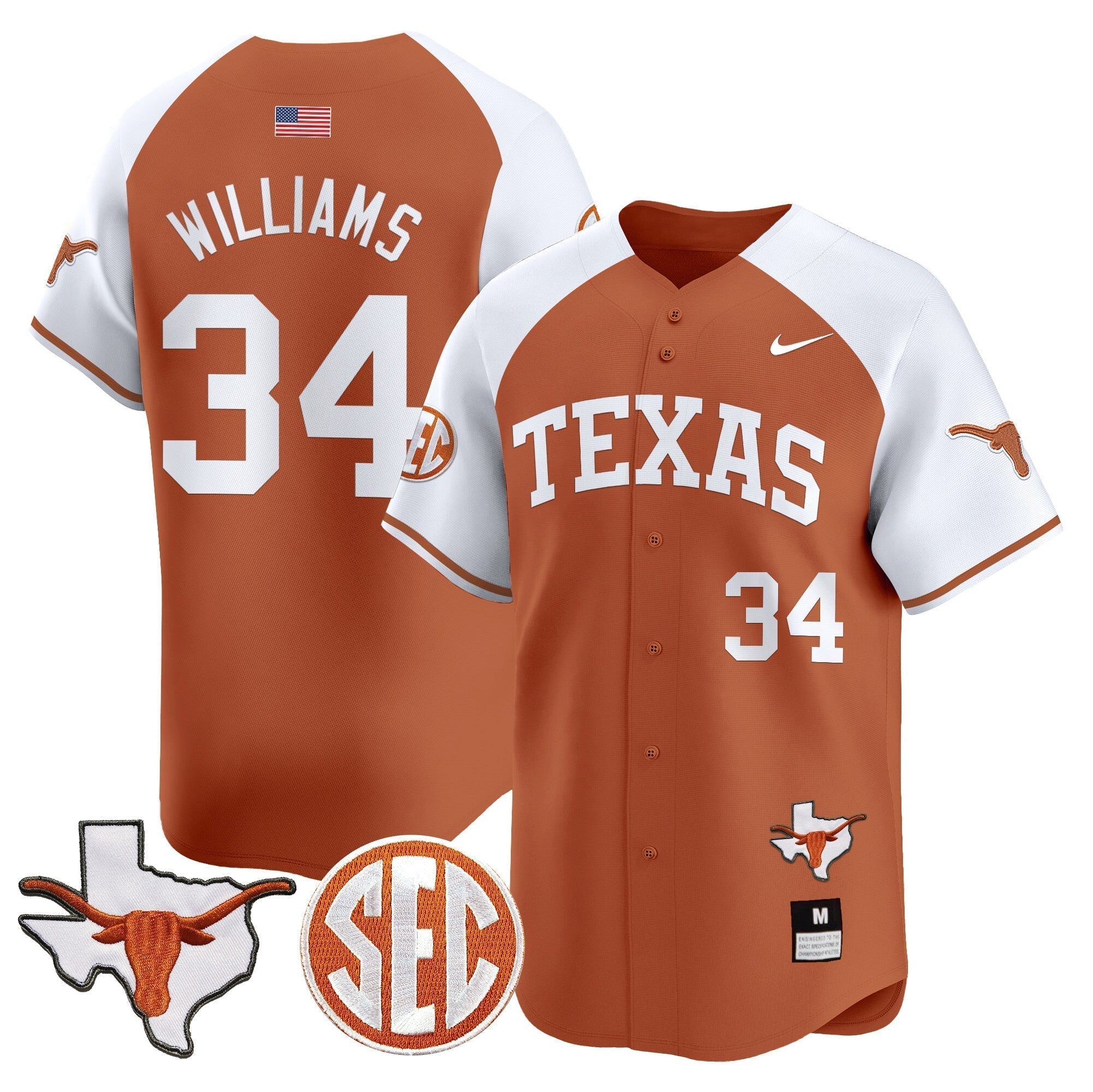 TEX 2024 Vapor Premier Baseball Jersey - Stitched