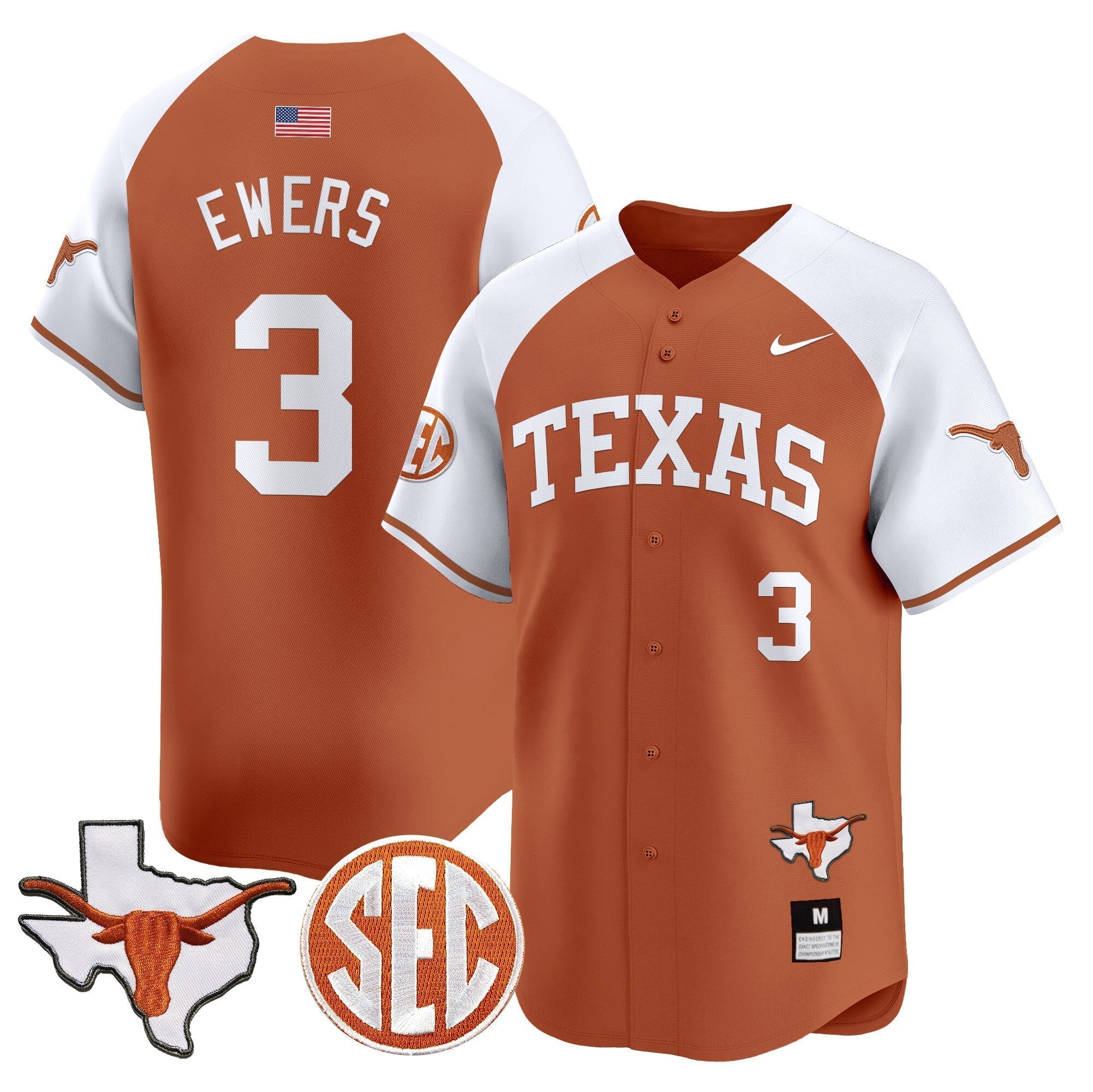 TEX 2024 Vapor Premier Baseball Jersey - Stitched