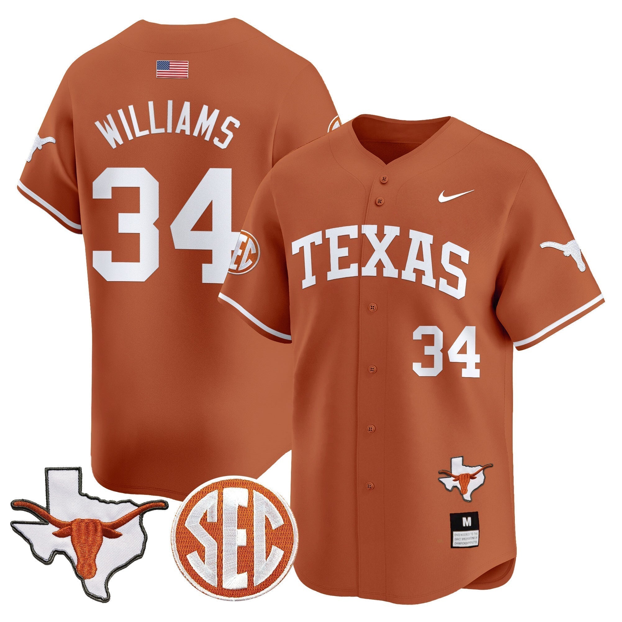TEX 2024 Vapor Premier Baseball Jersey - Stitched
