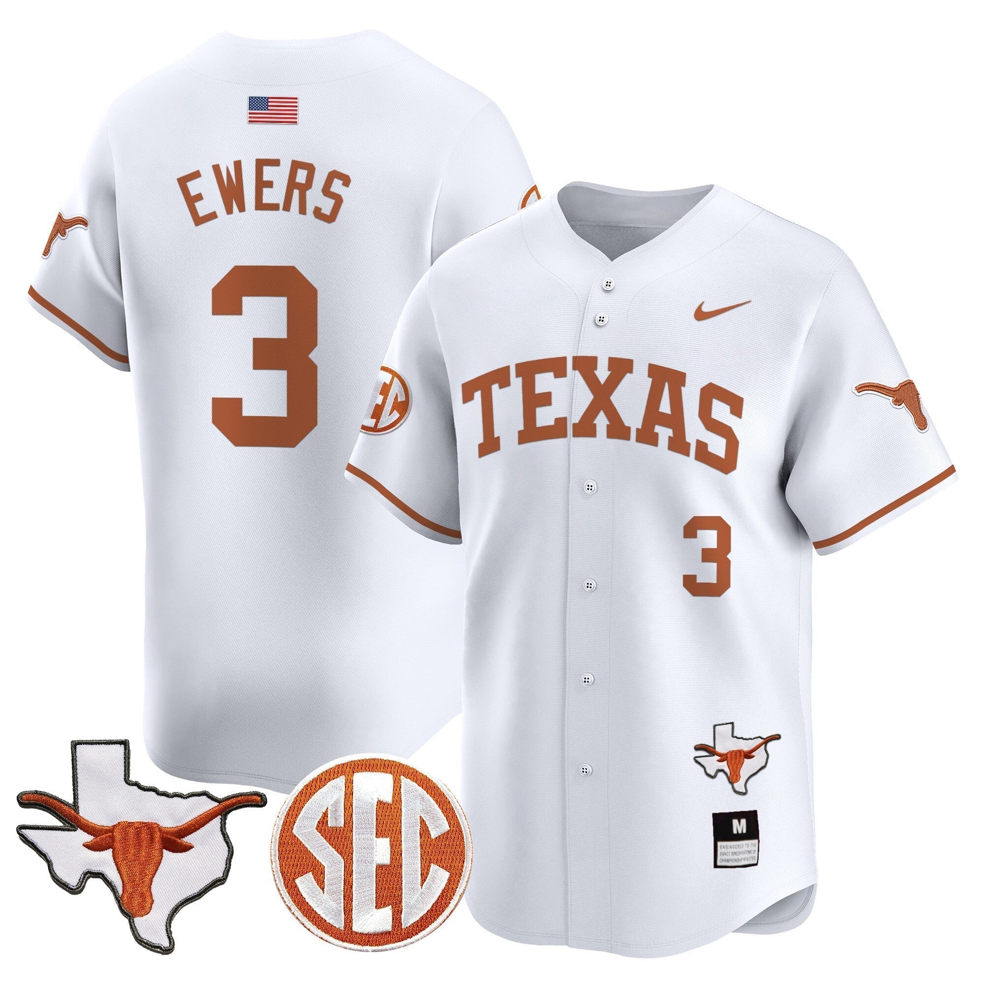 TEX 2024 Vapor Premier Baseball Jersey - Stitched