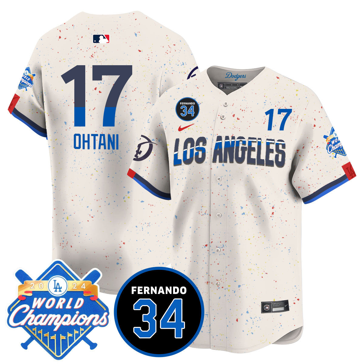 Men's LA Dodgers - World Series Champions 2024/Fernando Valenzuela Memorial Jersey - All Stitched