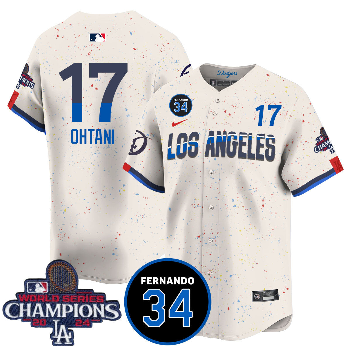 LA Dodgers - World Series Champions 2024/Fernando Valenzuela Memorial Jersey - Stitched N1
