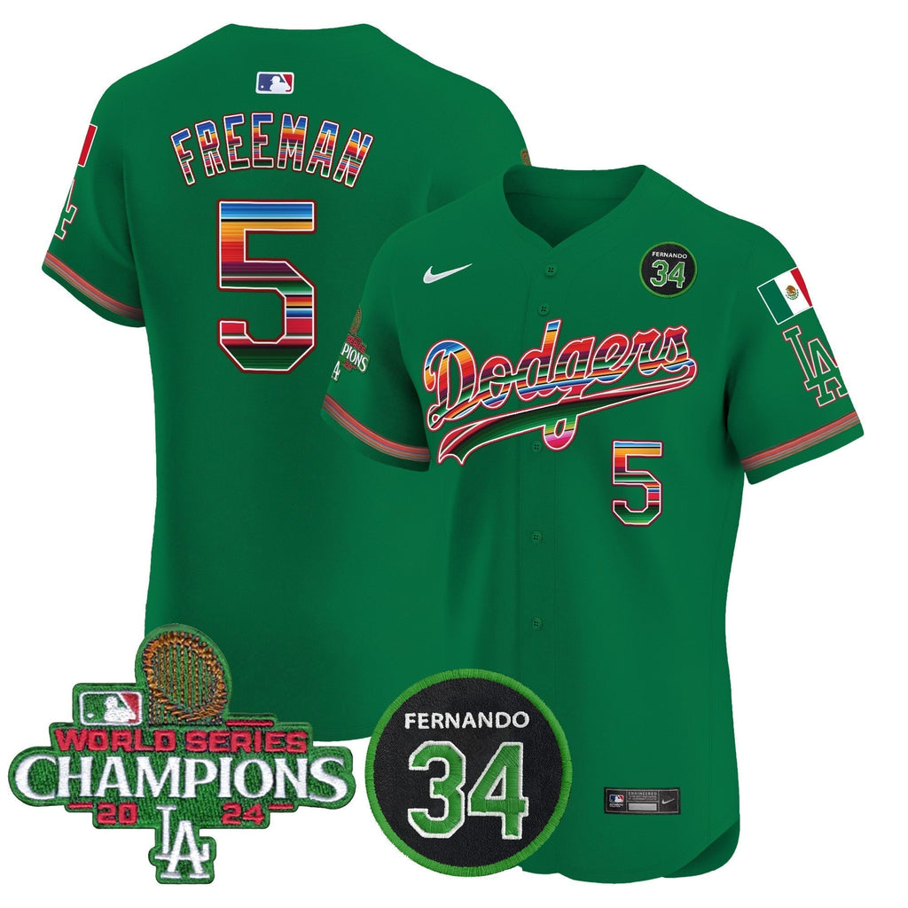 Dodgers Mexico 2024 World Series Champions Vapor Premier Elite Jersey V2 - Stitched
