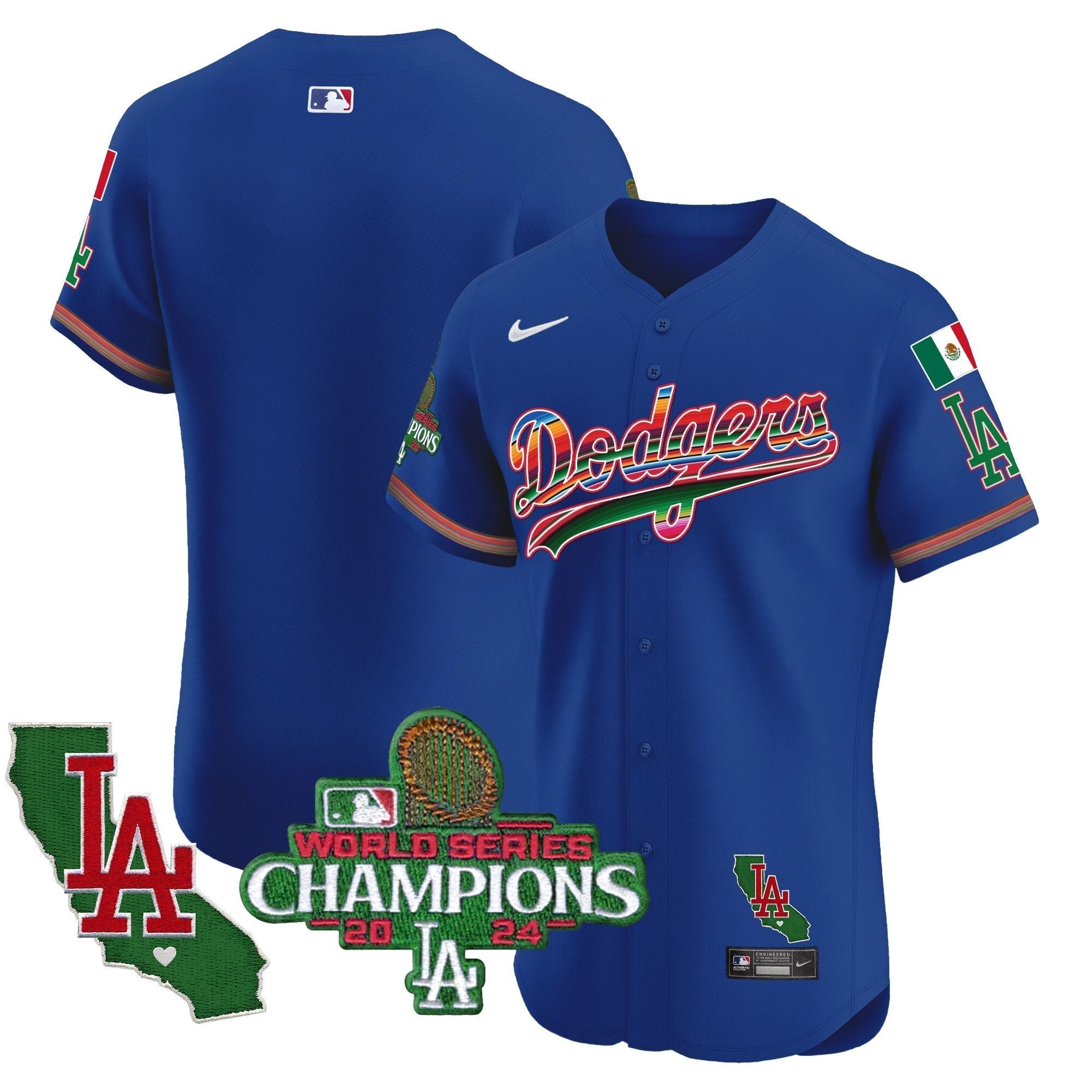 Dodgers Mexico 2024 World Series Champions Vapor Premier Elite Jersey - Stitched