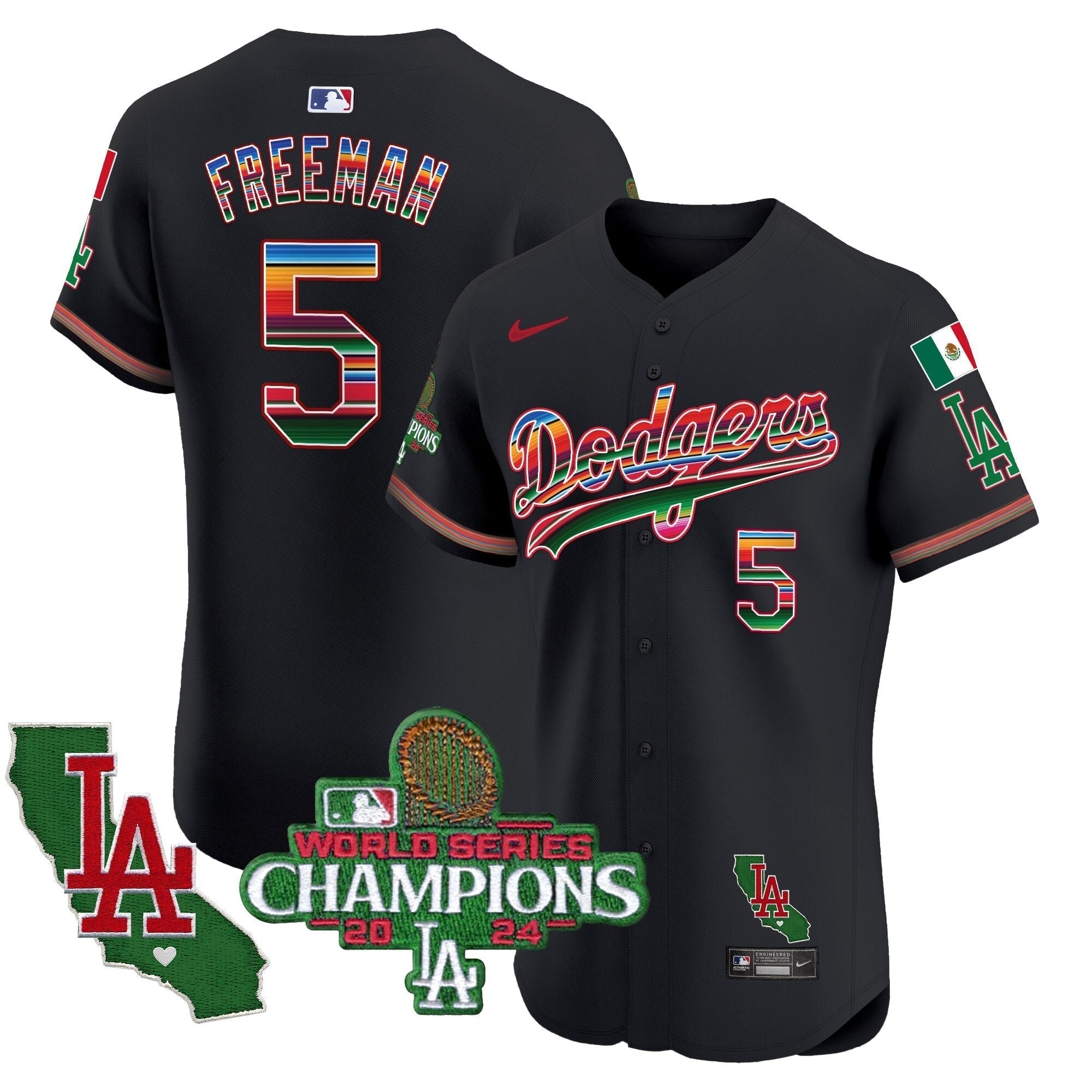 Dodgers Mexico 2024 World Series Champions Vapor Premier Elite Jersey - Stitched