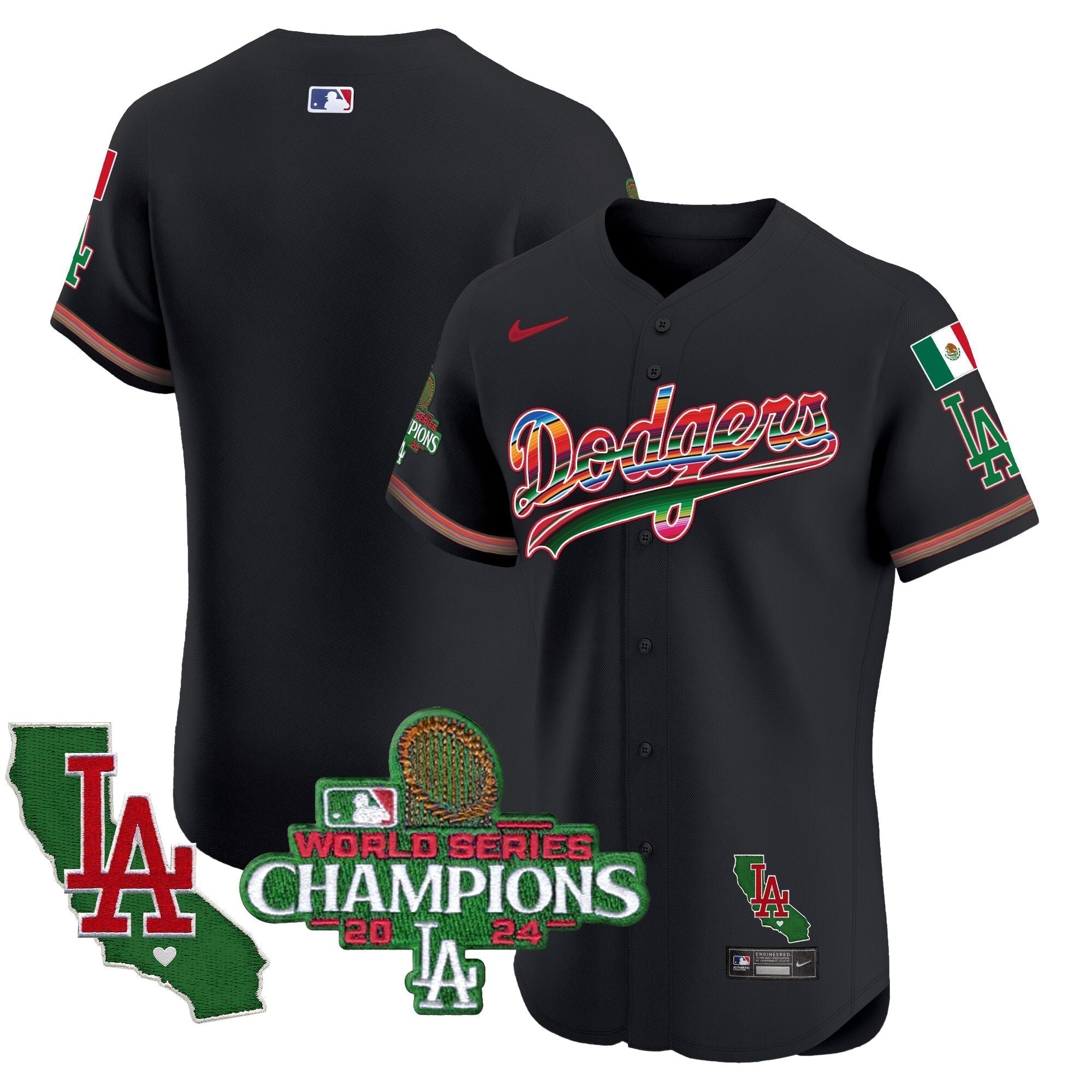Dodgers Mexico 2024 World Series Champions Vapor Premier Elite Jersey - Stitched