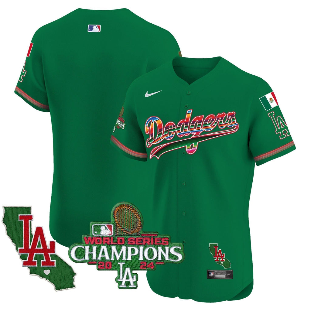 Dodgers Mexico 2024 World Series Champions Vapor Premier Elite Jersey - Stitched