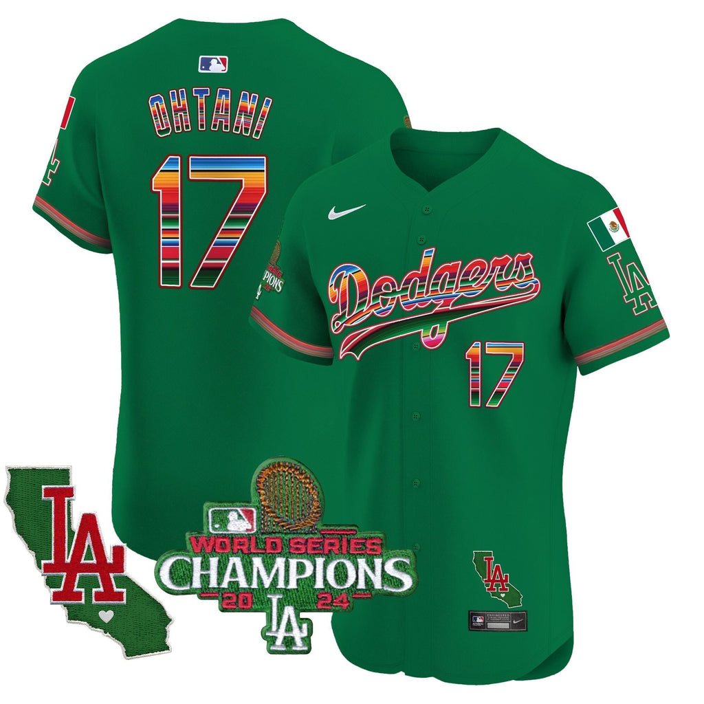 Dodgers Mexico 2024 World Series Champions Vapor Premier Elite Jersey - Stitched