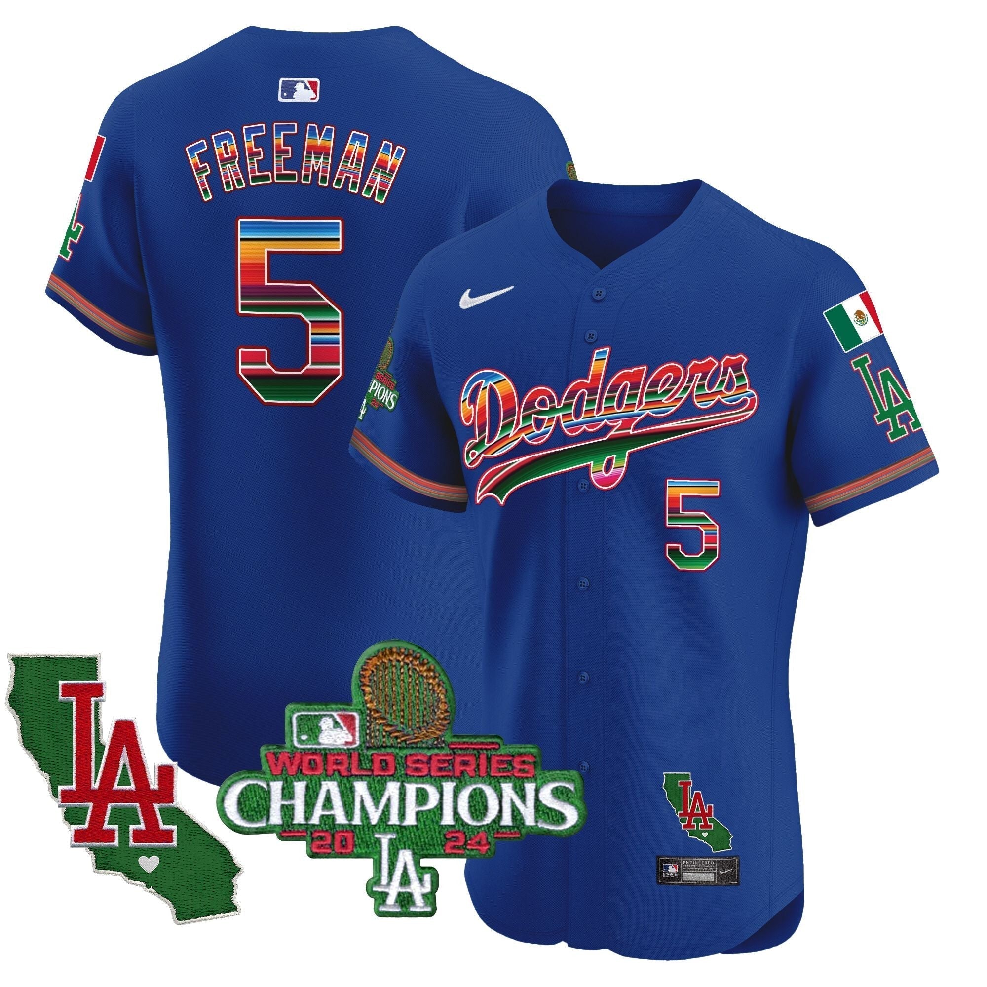 Dodgers Mexico 2024 World Series Champions Vapor Premier Elite Jersey - Stitched