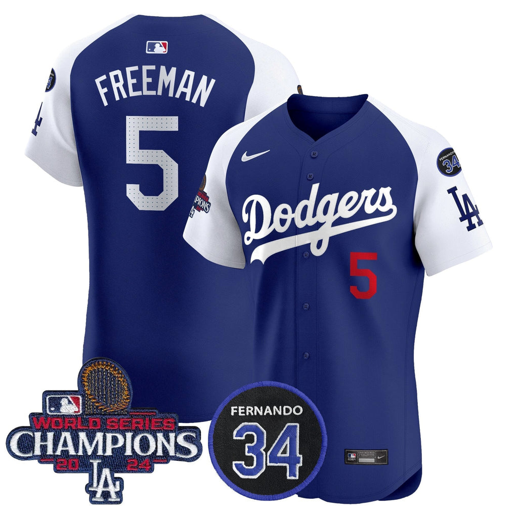 Dodgers 2024 World Series Champions Patch Vapor Premier Elite Jersey V2 - Stitched