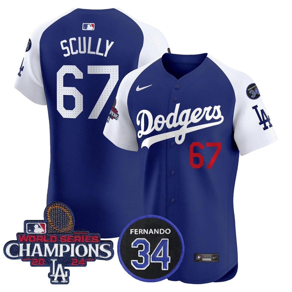 Dodgers 2024 World Series Champions Patch Vapor Premier Elite Jersey V2 - Stitched